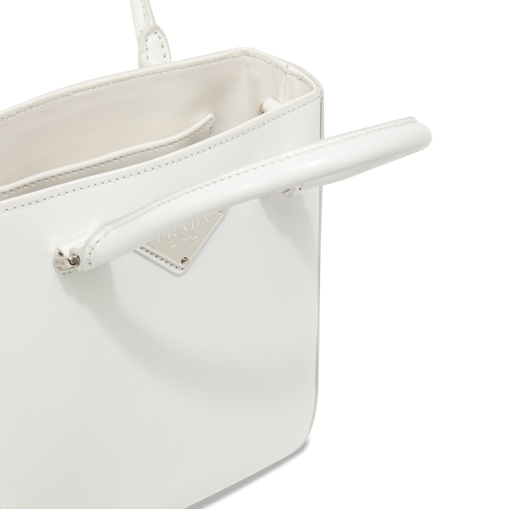 

Small leather tote bag, White