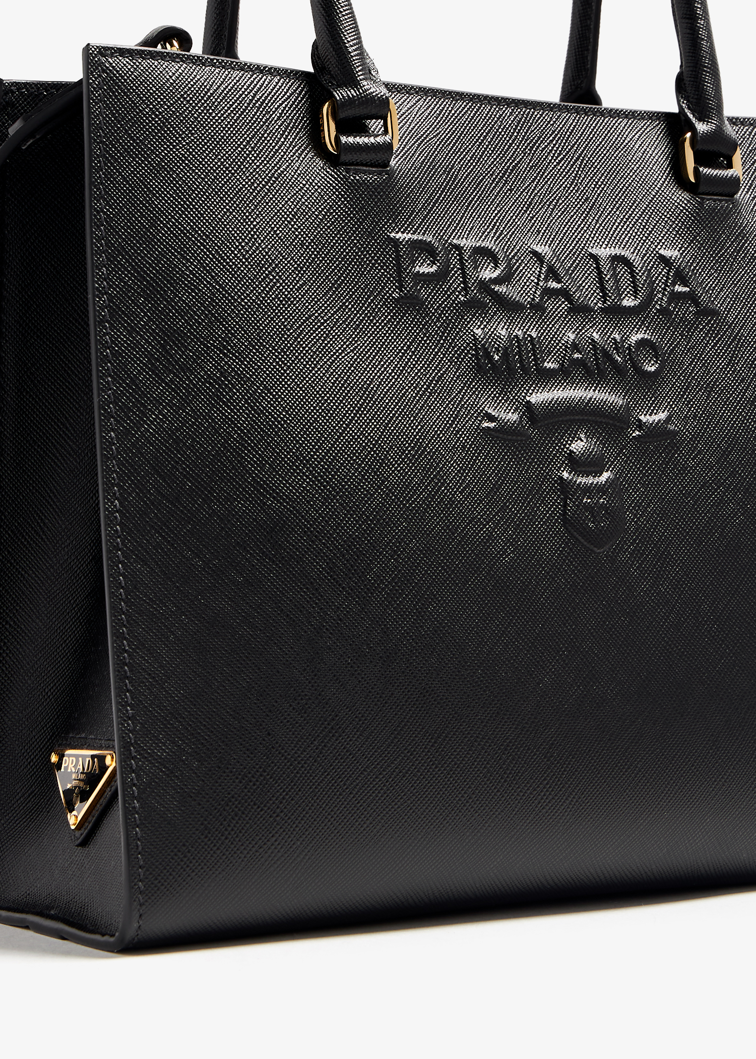 

Medium Saffiano leather handbag, Black