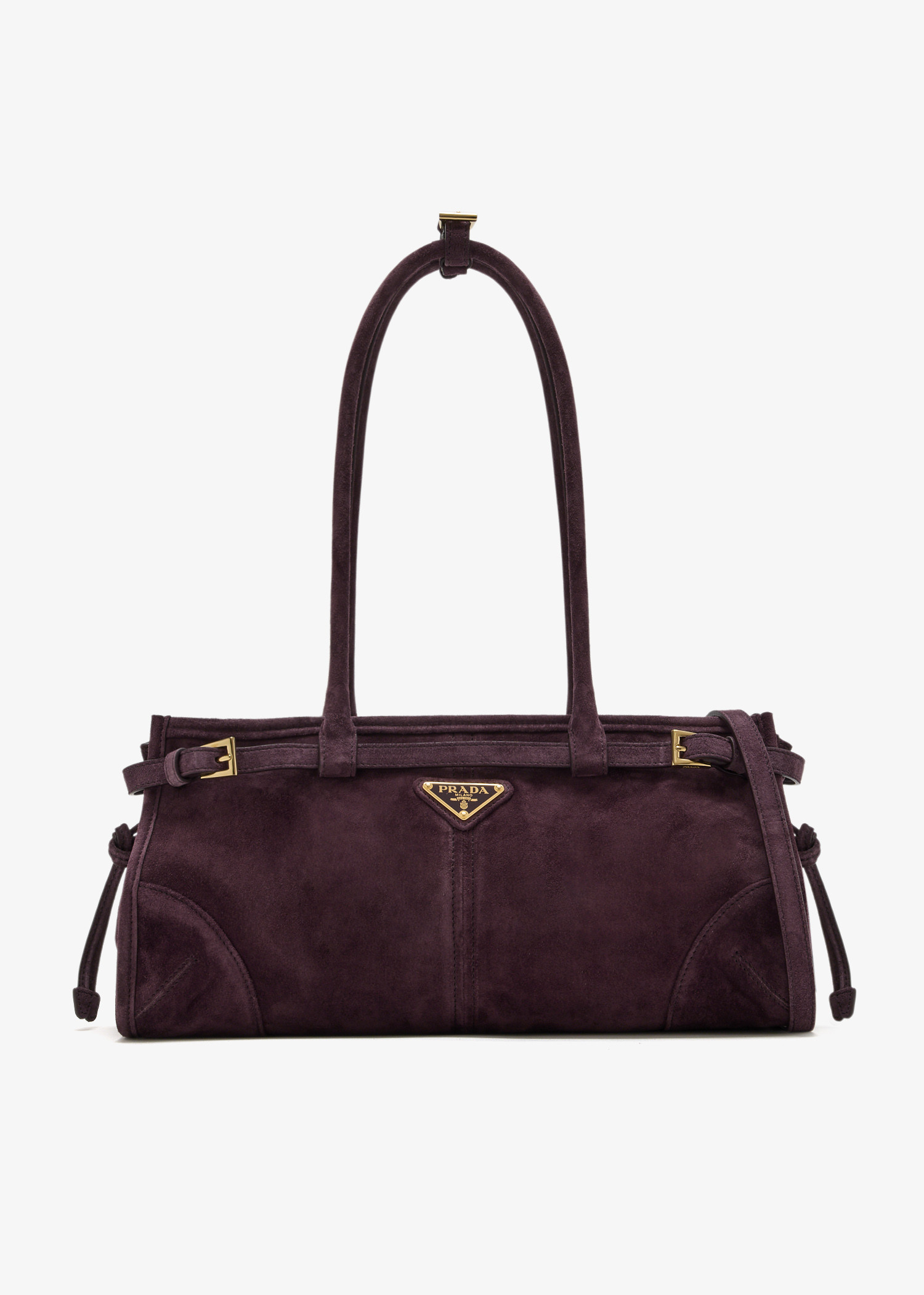 

Prada Bonnie medium suede handbag, Burgundy