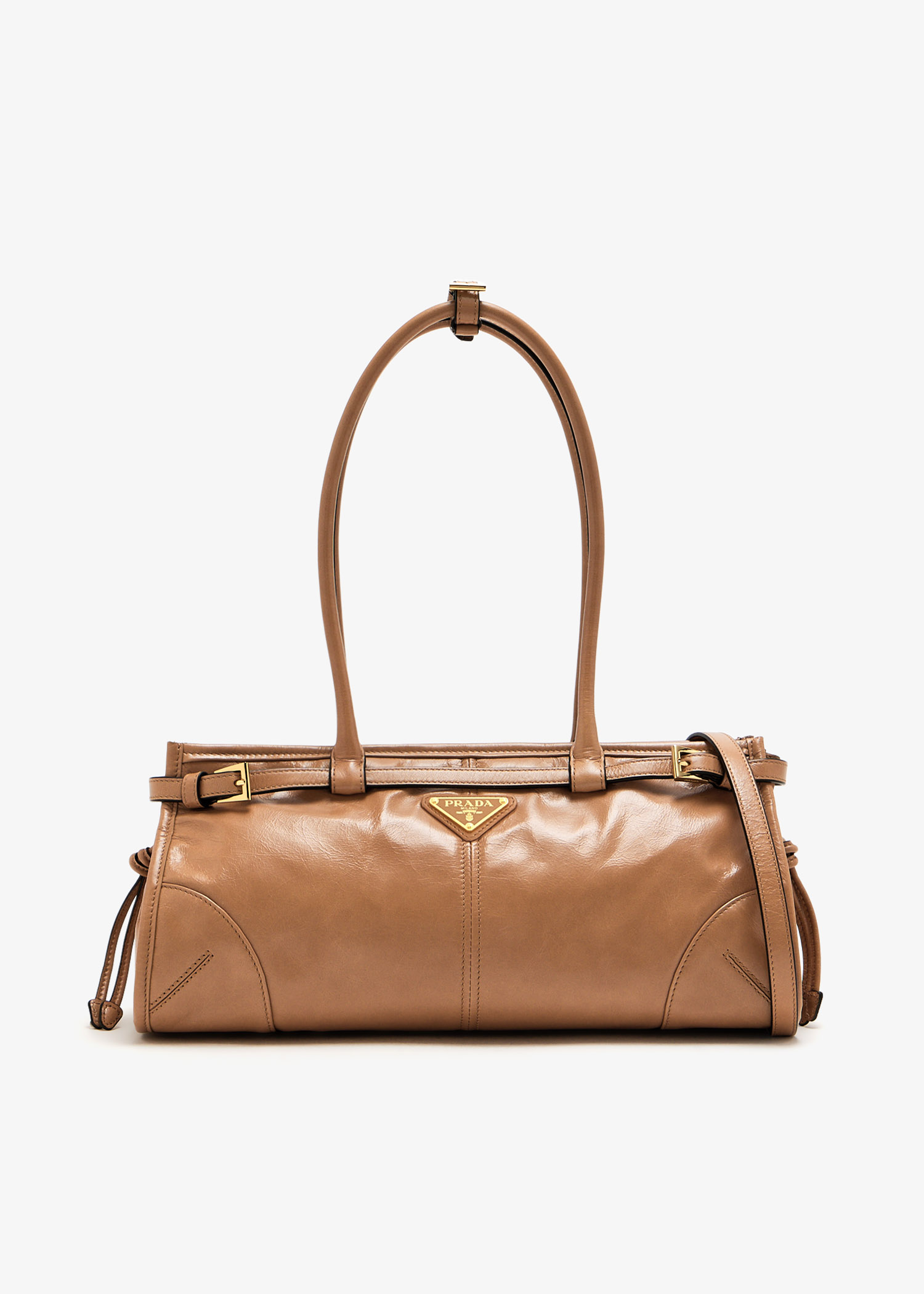 

Prada Bonnie medium leather handbag, Beige