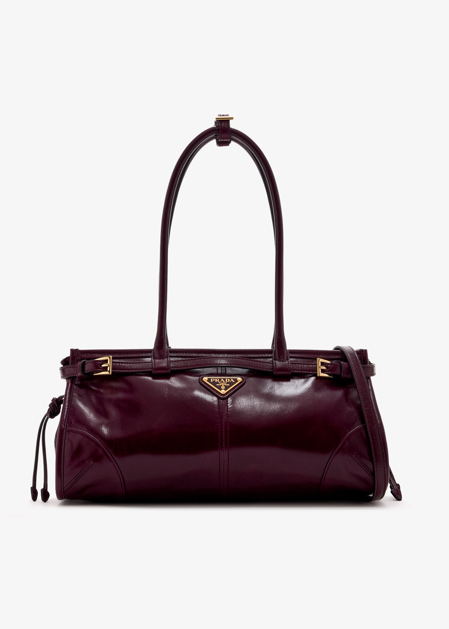 

Prada Bonnie medium leather handbag, Burgundy