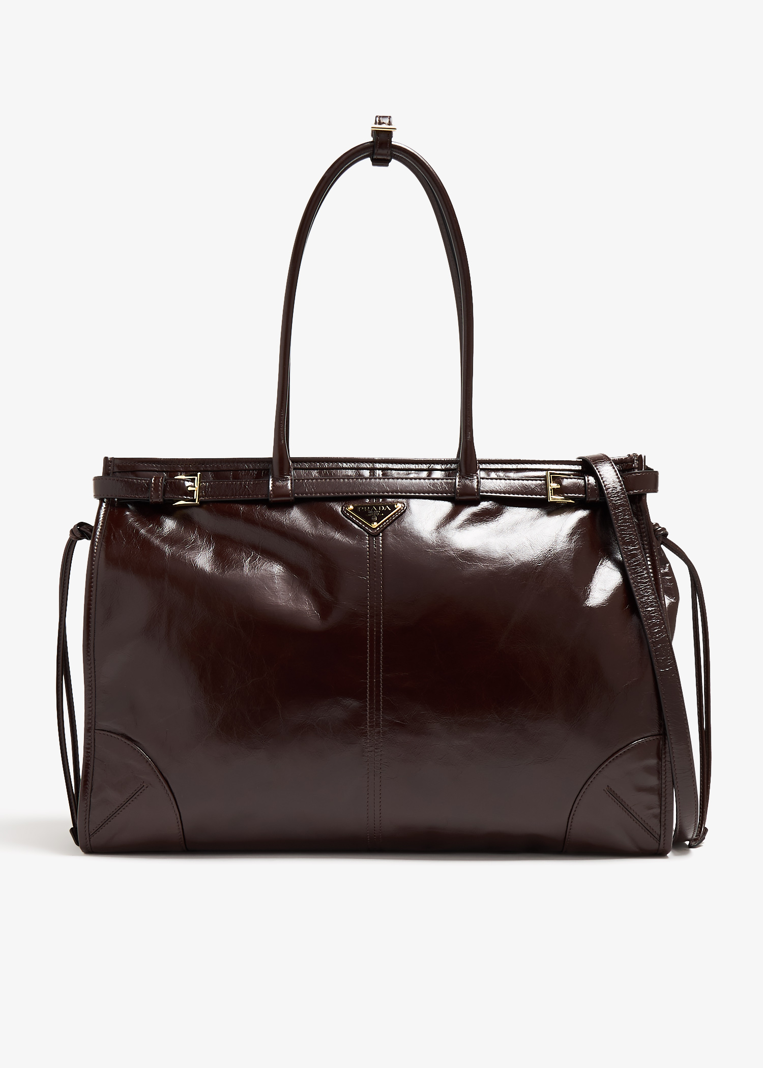 

Prada Bonnie extra large leather handbag, Brown