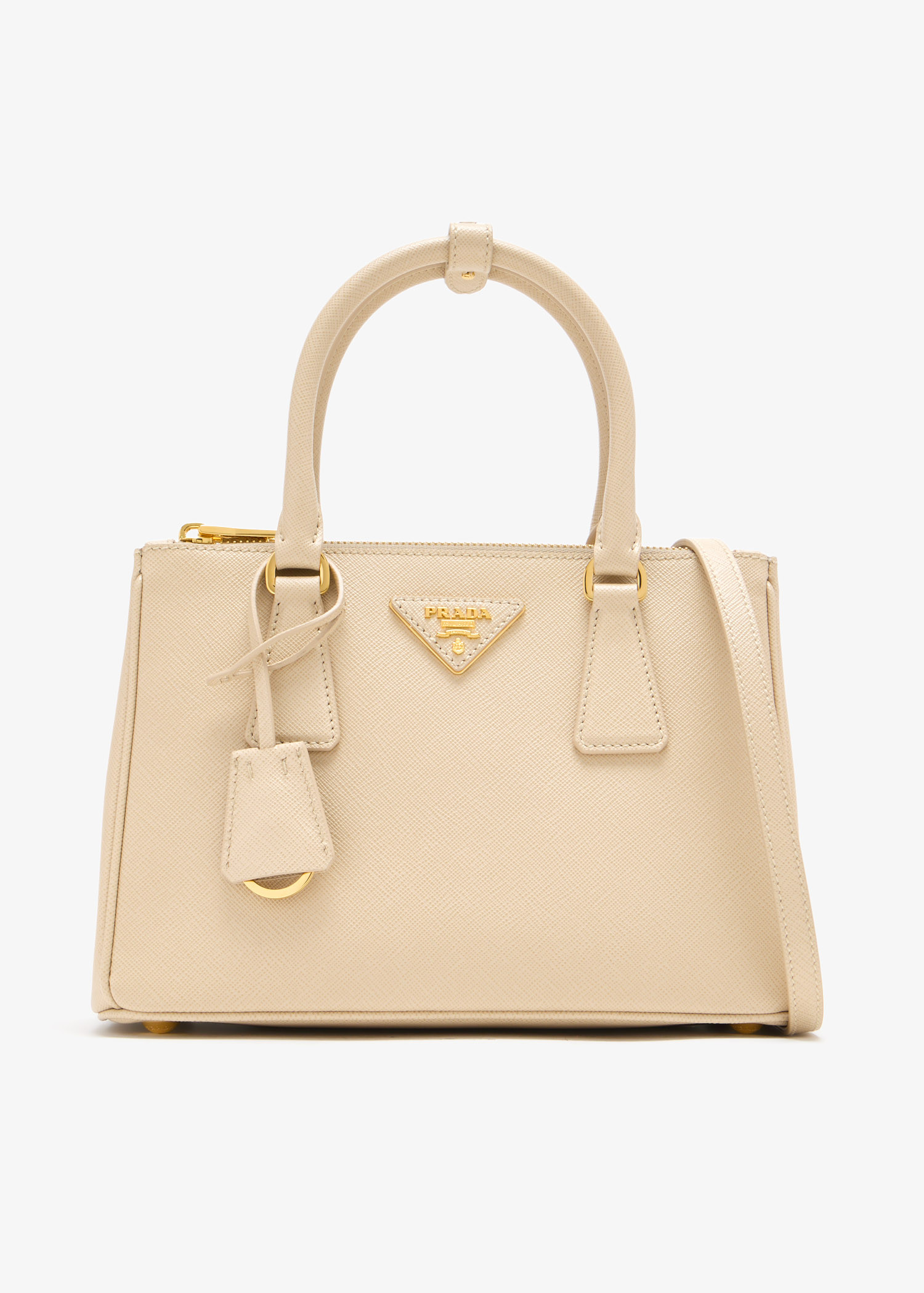 

Prada Galleria small saffiano leather bag, Beige