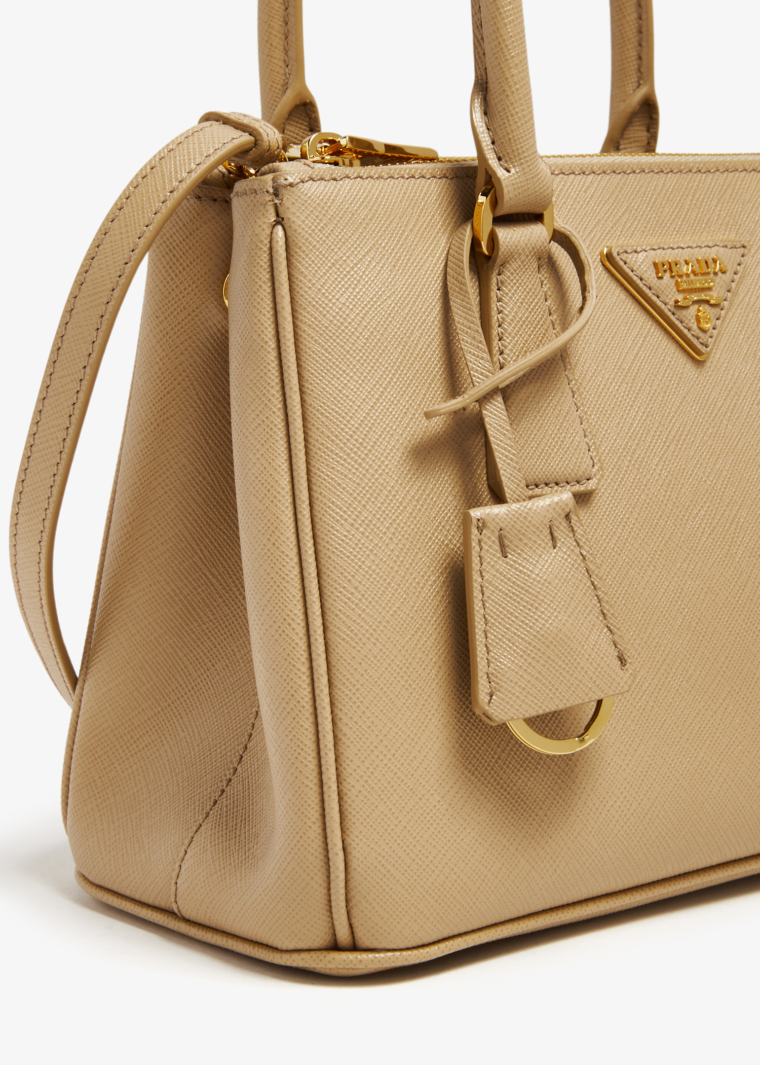 

Galleria small leather bag, Beige