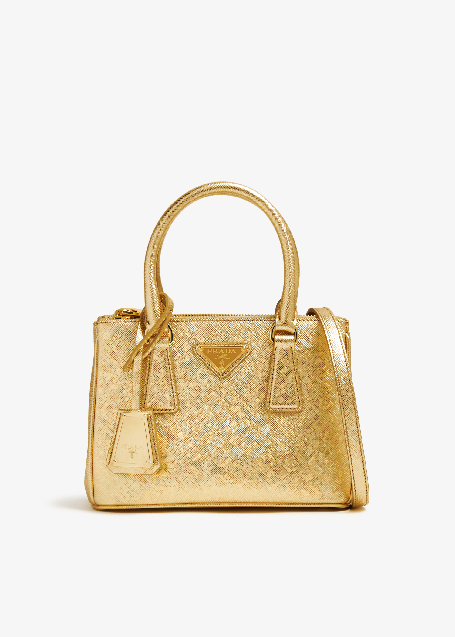 

Galleria mini leather bag, Gold