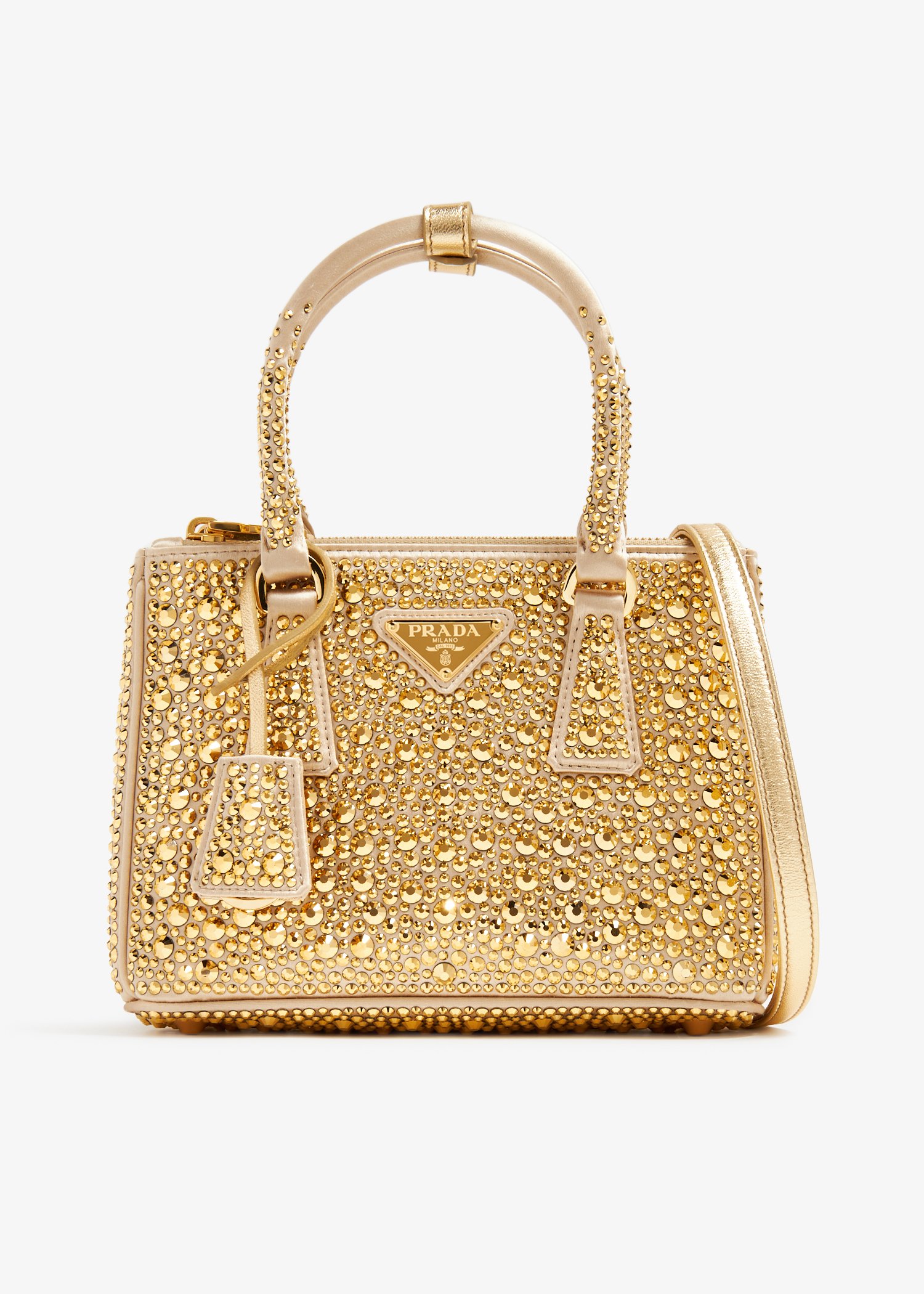 

Galleria crystal satin mini-bag, Gold