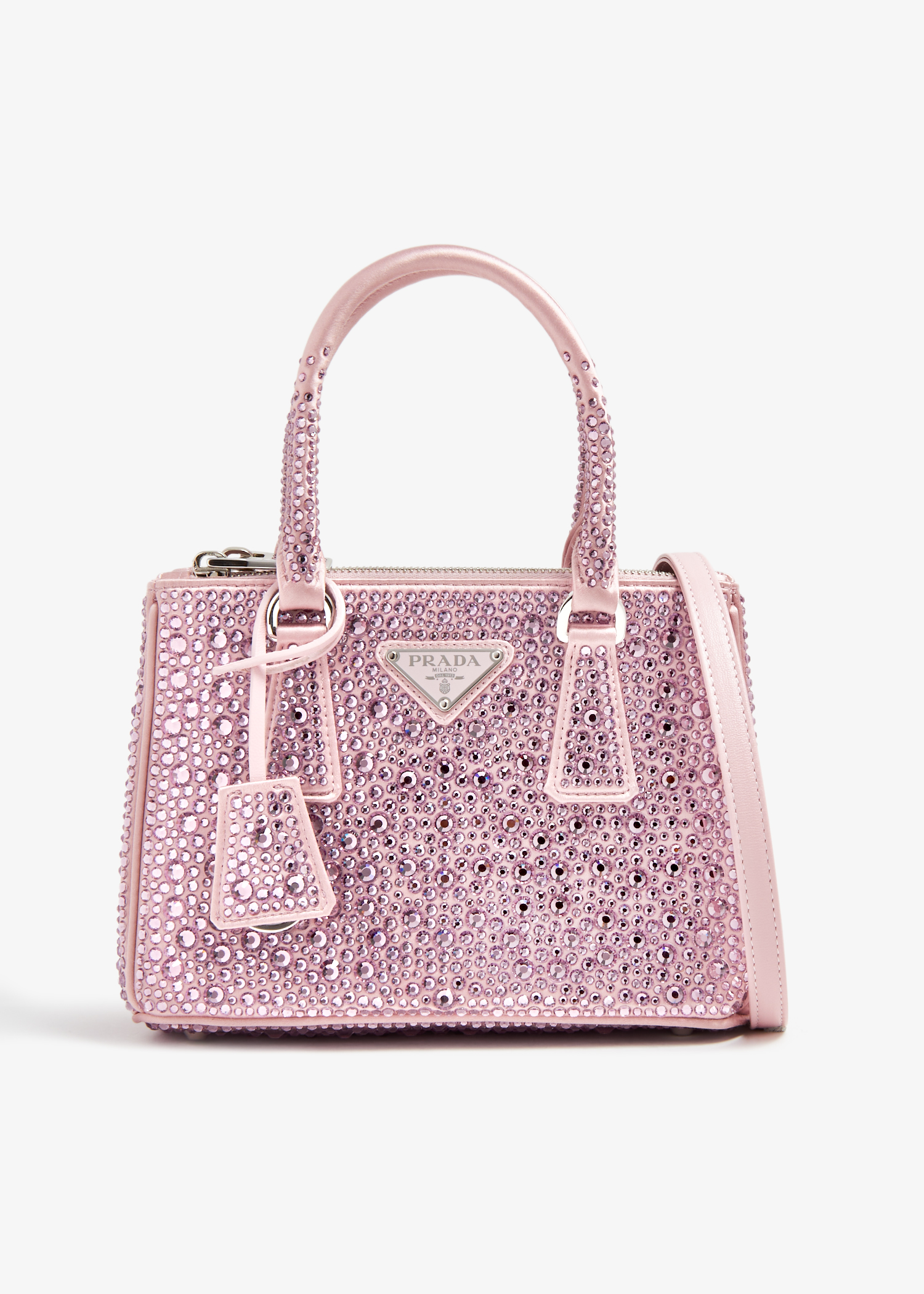 

Galleria crystal satin mini-bag, Pink