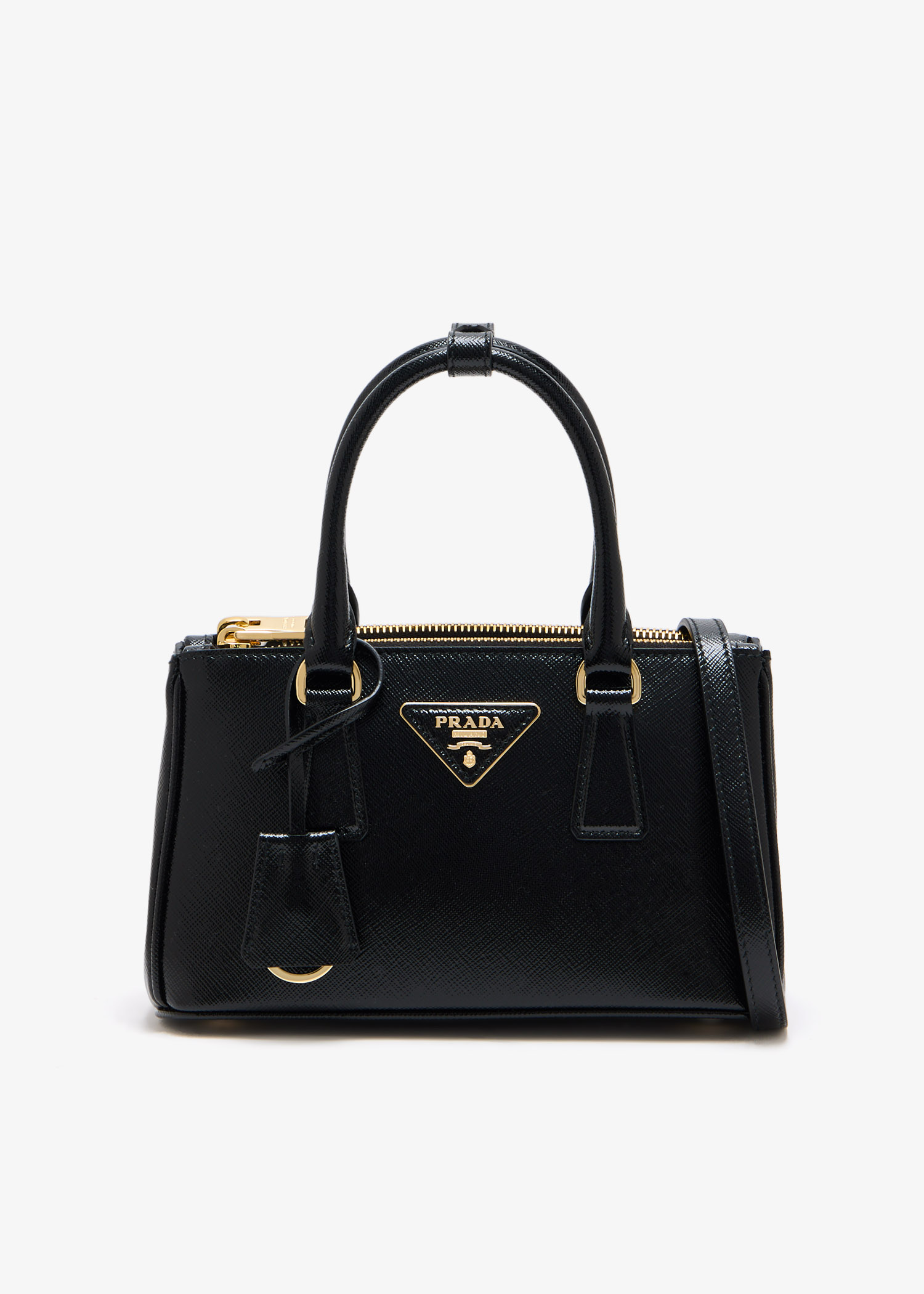 

Prada Galleria patent saffiano leather mini bag, Black