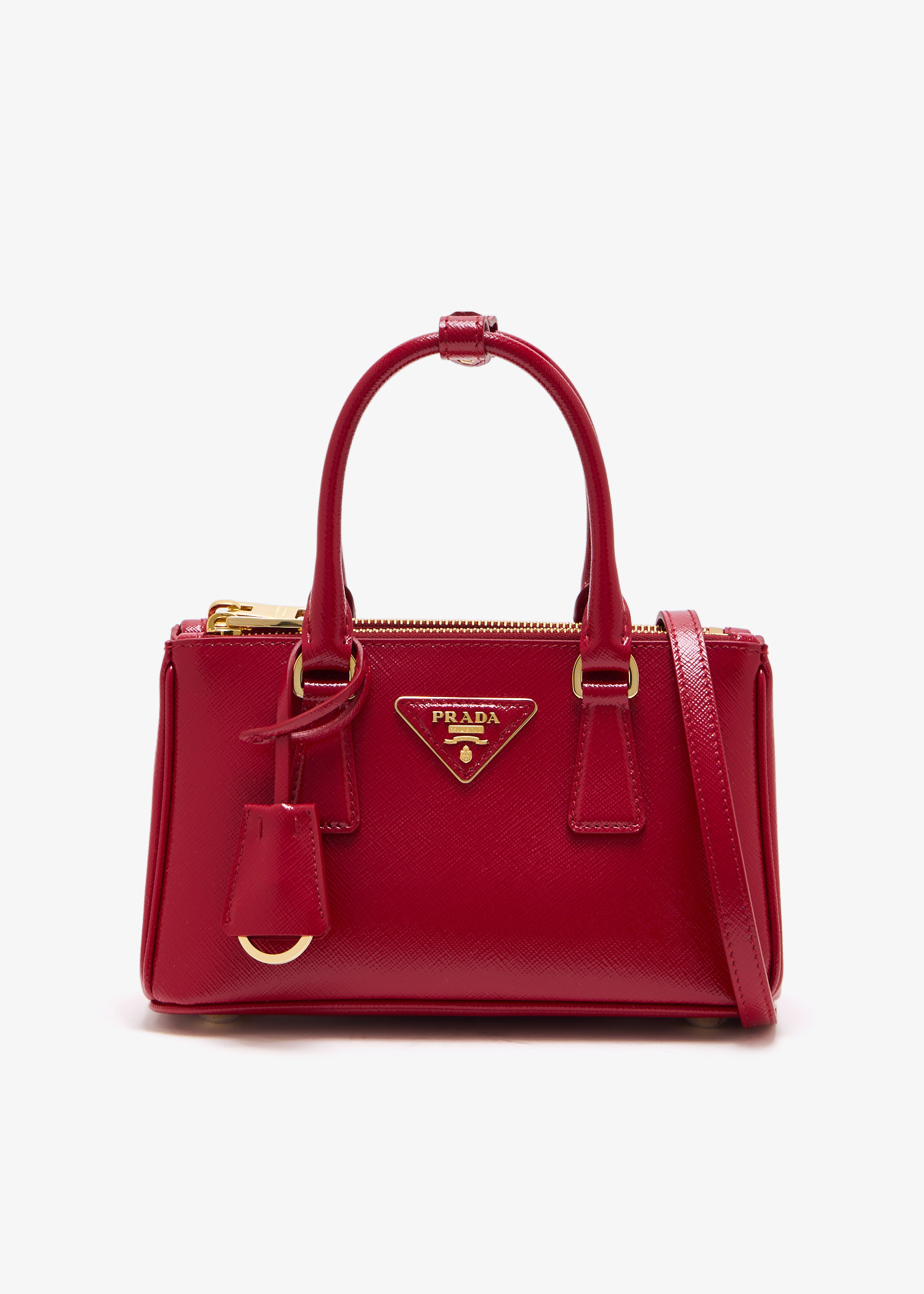 

Prada Galleria patent saffiano leather mini bag, Red