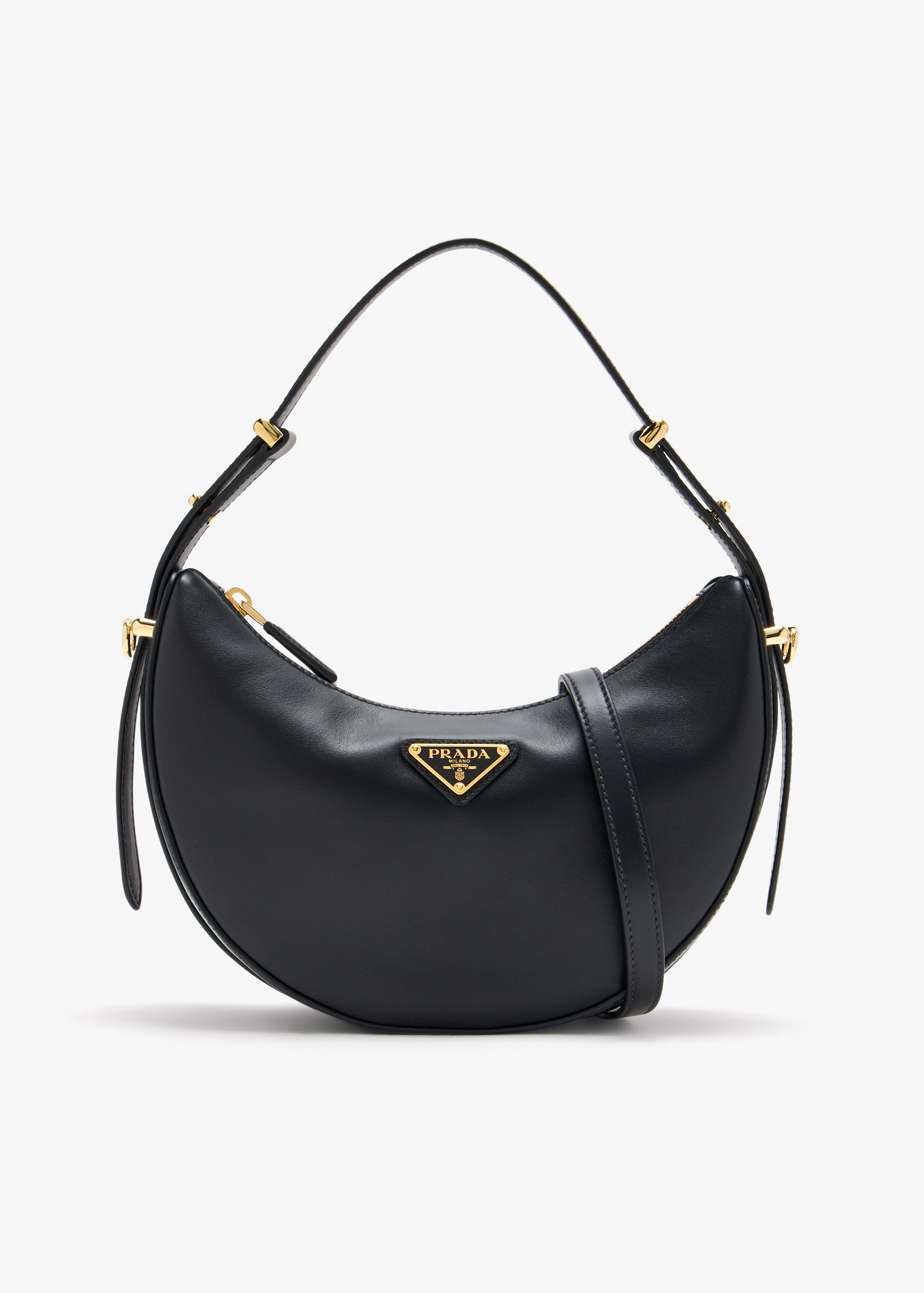 

Prada Arqué mini leather shoulder bag, Black