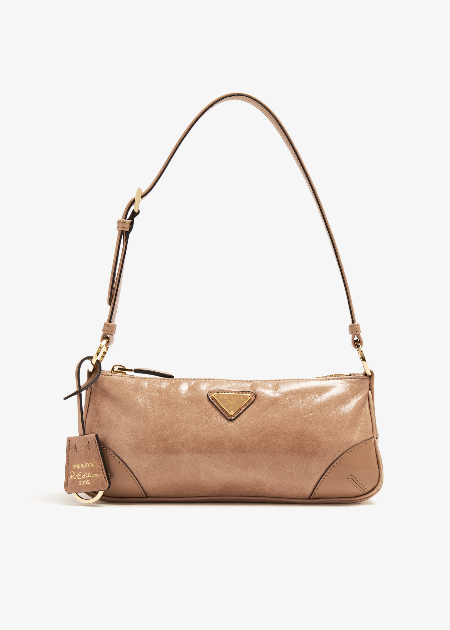 

Re-Edition 2002 leather shoulder bag, Beige