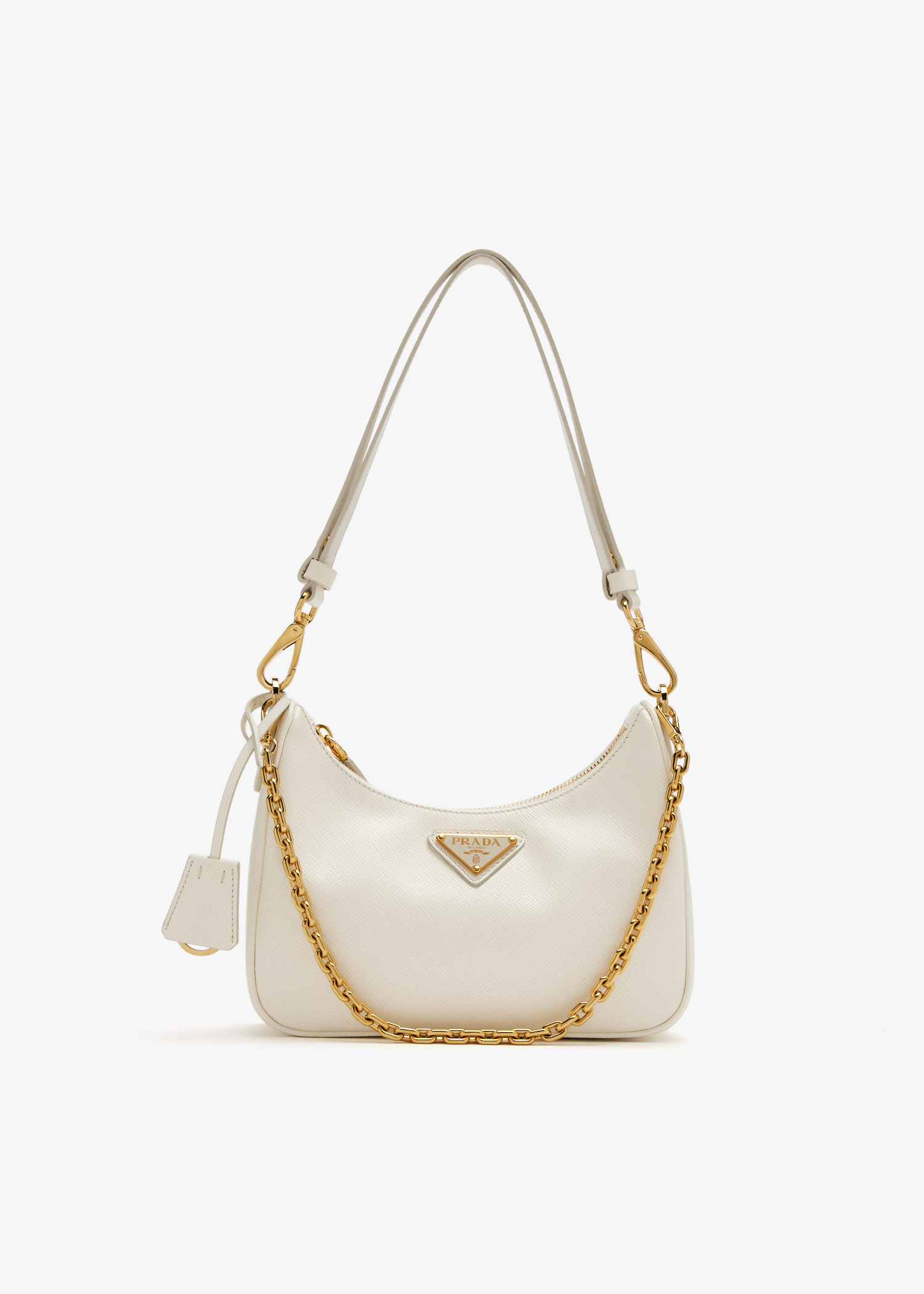 

Prada Re-Edition mini saffiano leather bag, White