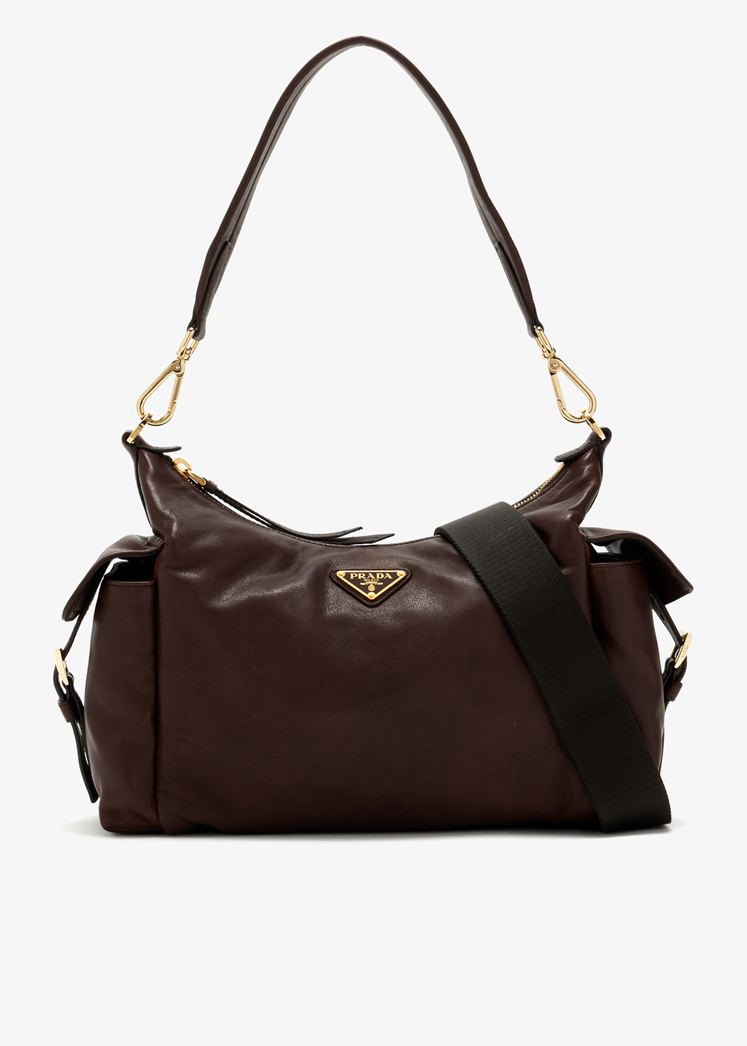 

Prada Explore large nappa leather bag, Brown