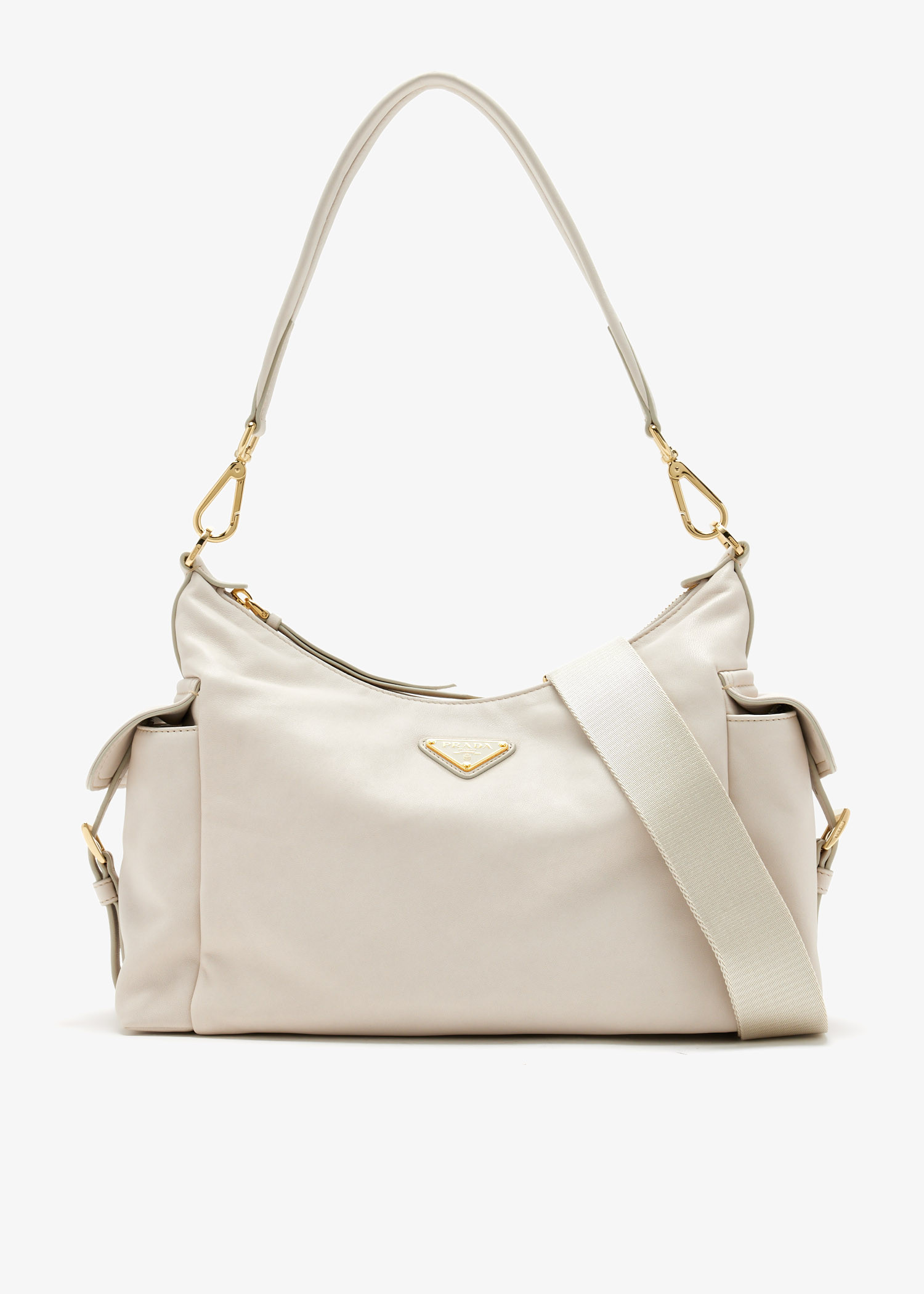 

Prada Explore large nappa leather bag, White