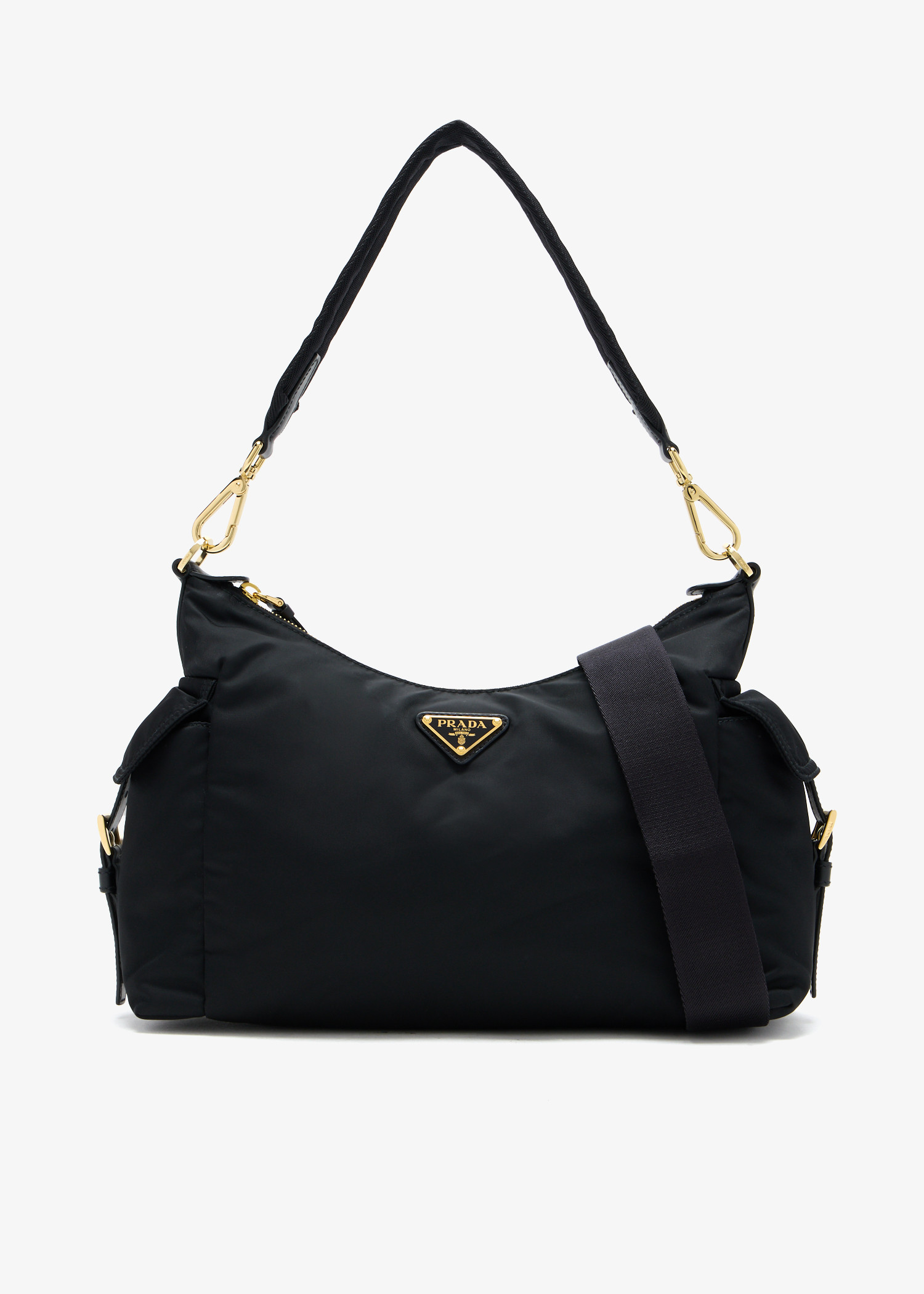 

Prada Explore large Re-Nylon and leather bag, Black