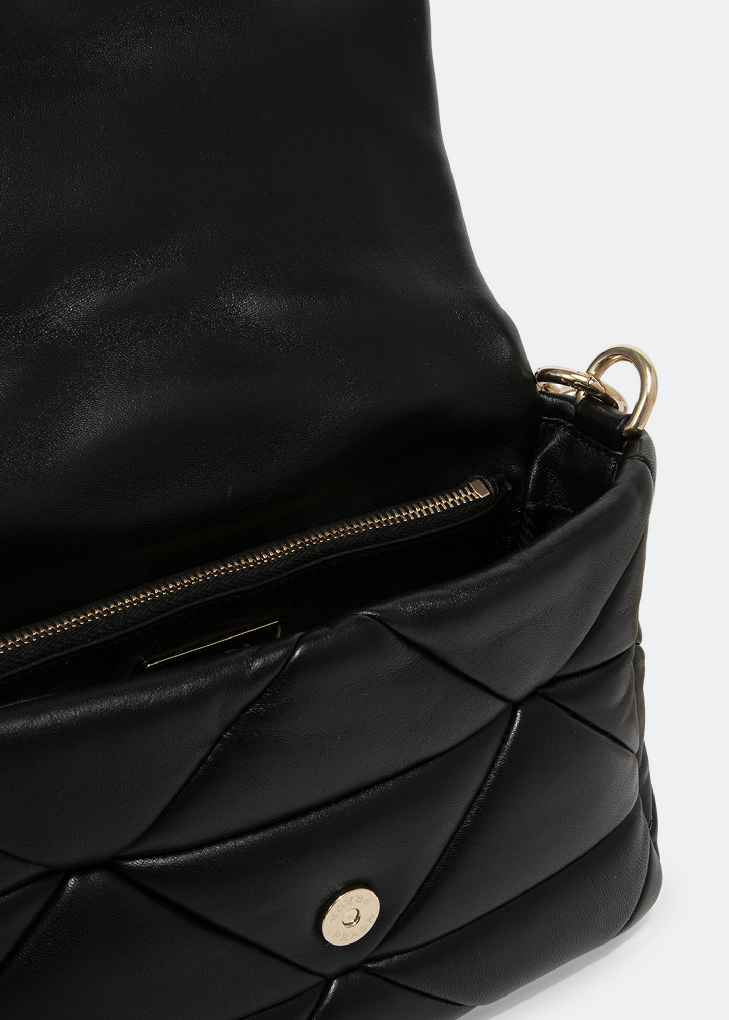 

System leather shoulder bag, Black