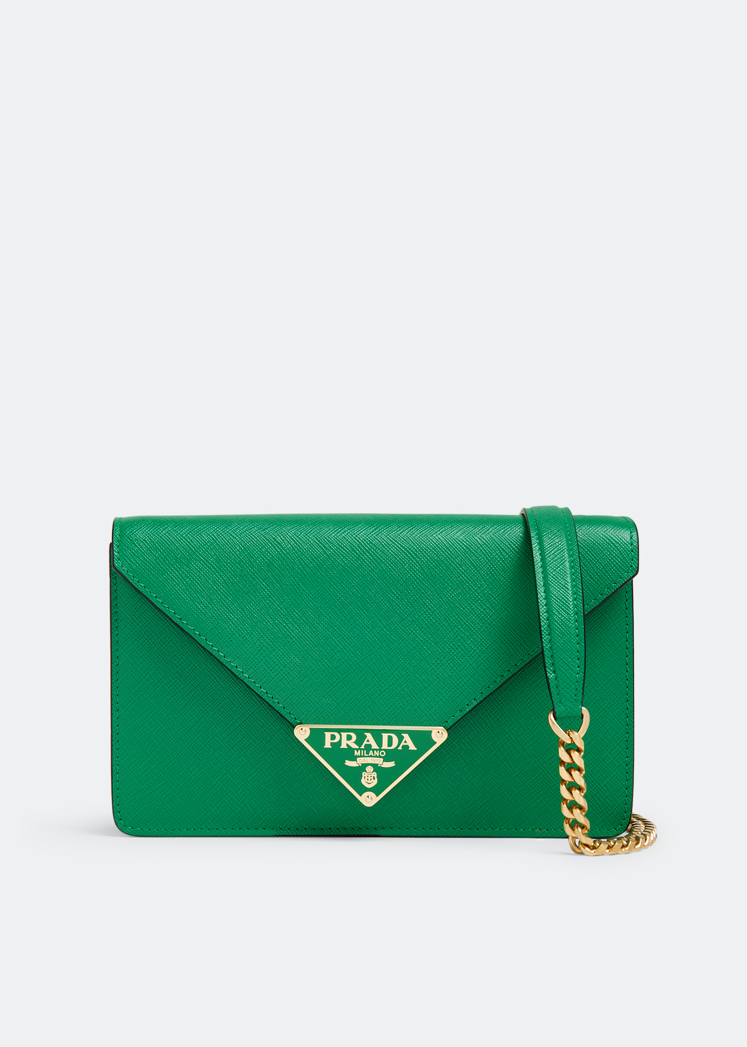 

Saffiano leather shoulder bag, Green