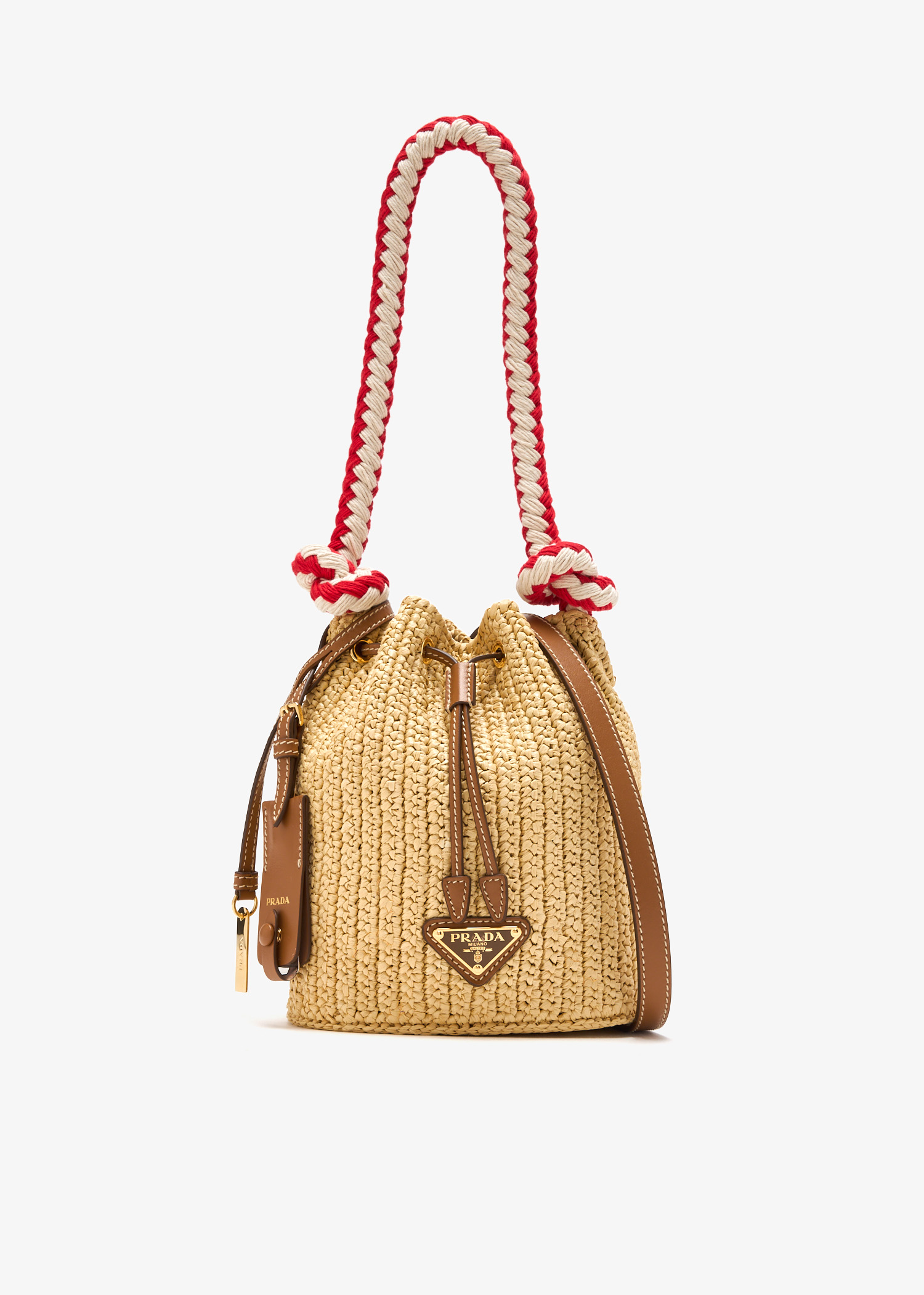 

Crochet mini bucket bag, Beige