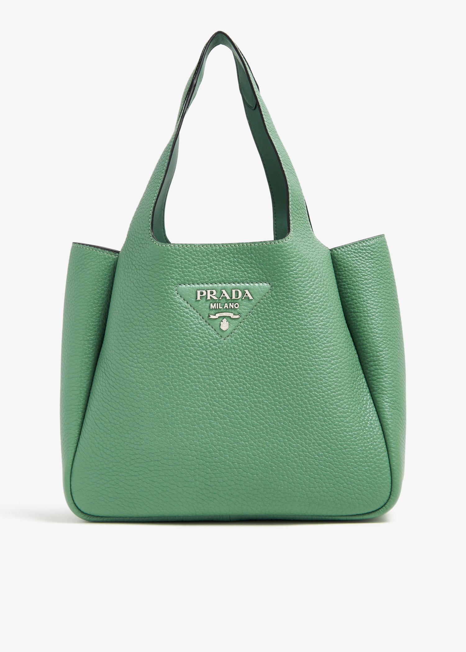 

Medium leather tote bag, Green