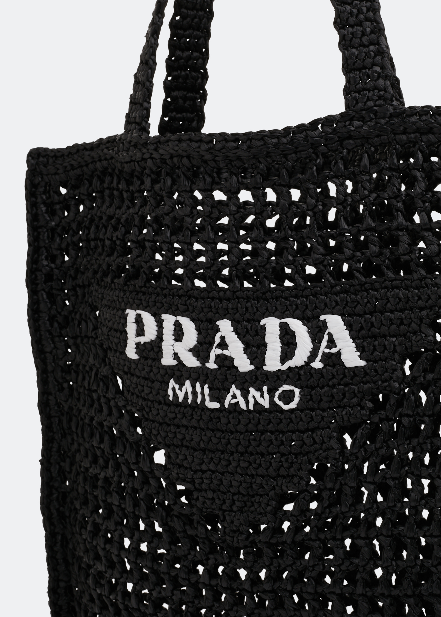 

Raffia tote bag, Black