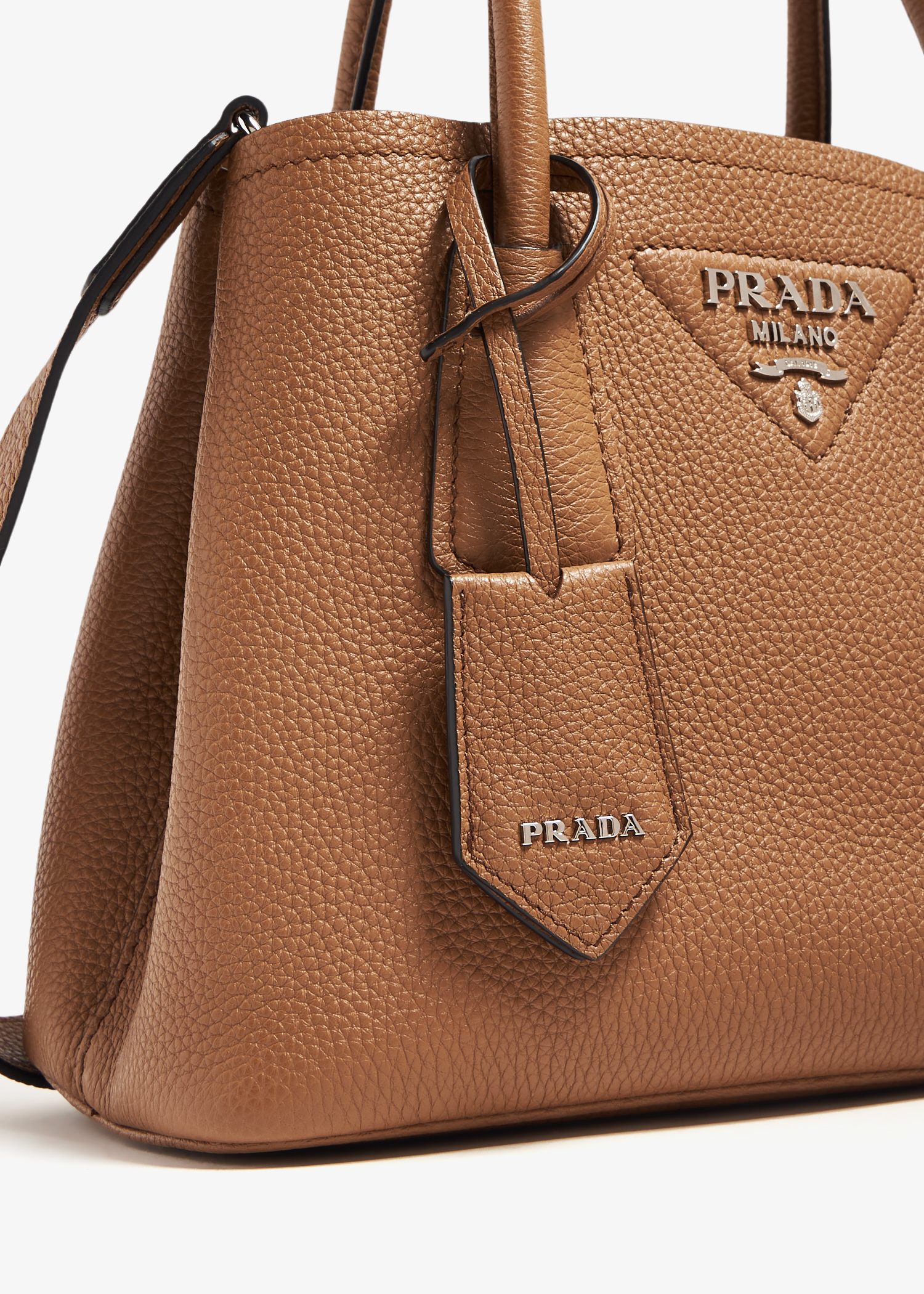 

Double leather mini bag, Brown