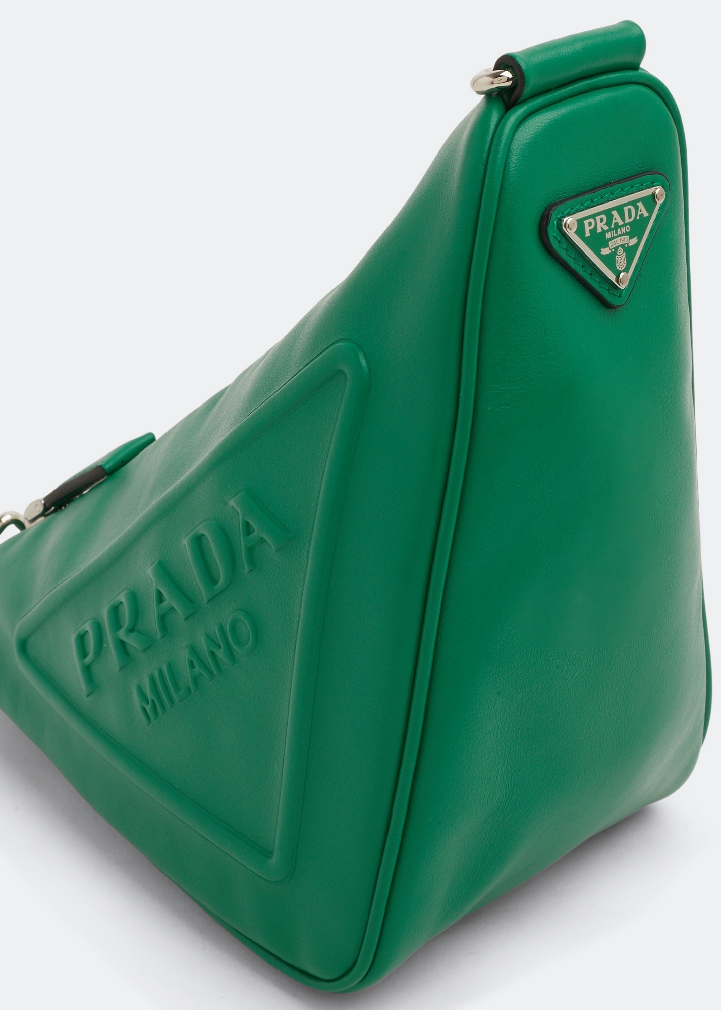 

Triangle leather shoulder bag, Green