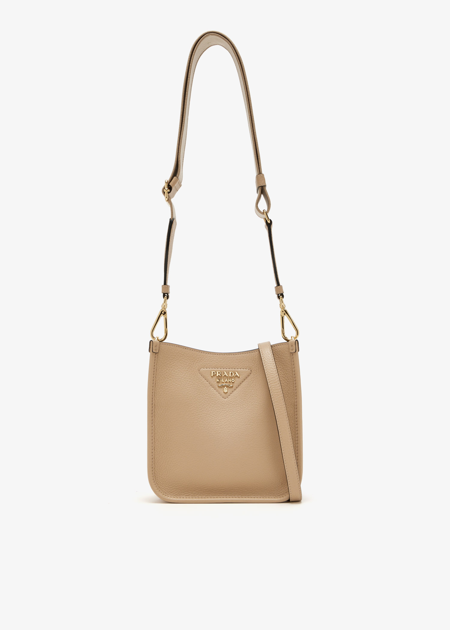 

Mini leather shoulder bag, Beige
