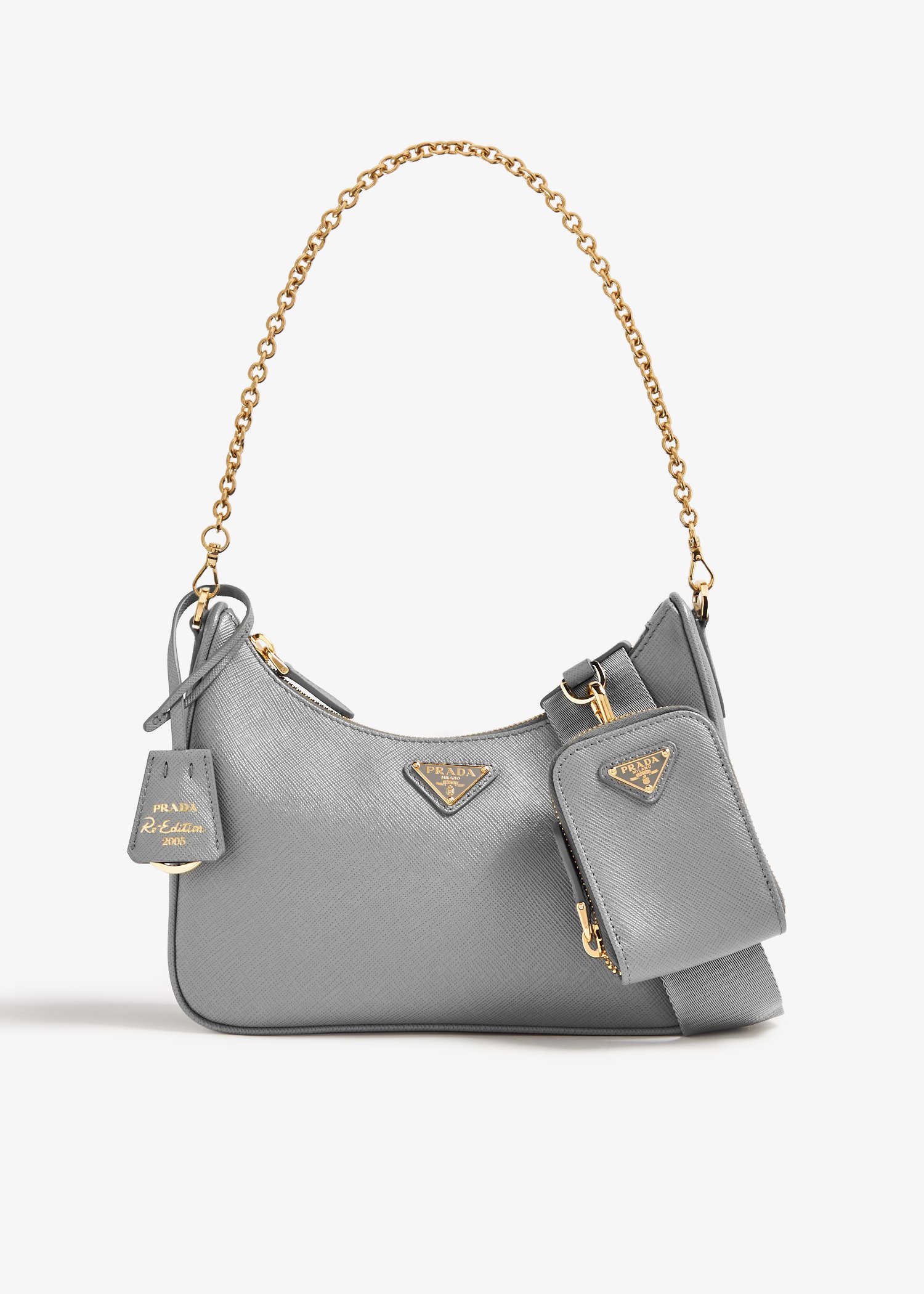 

Re-Edition 2005 Saffiano leather bag, Grey