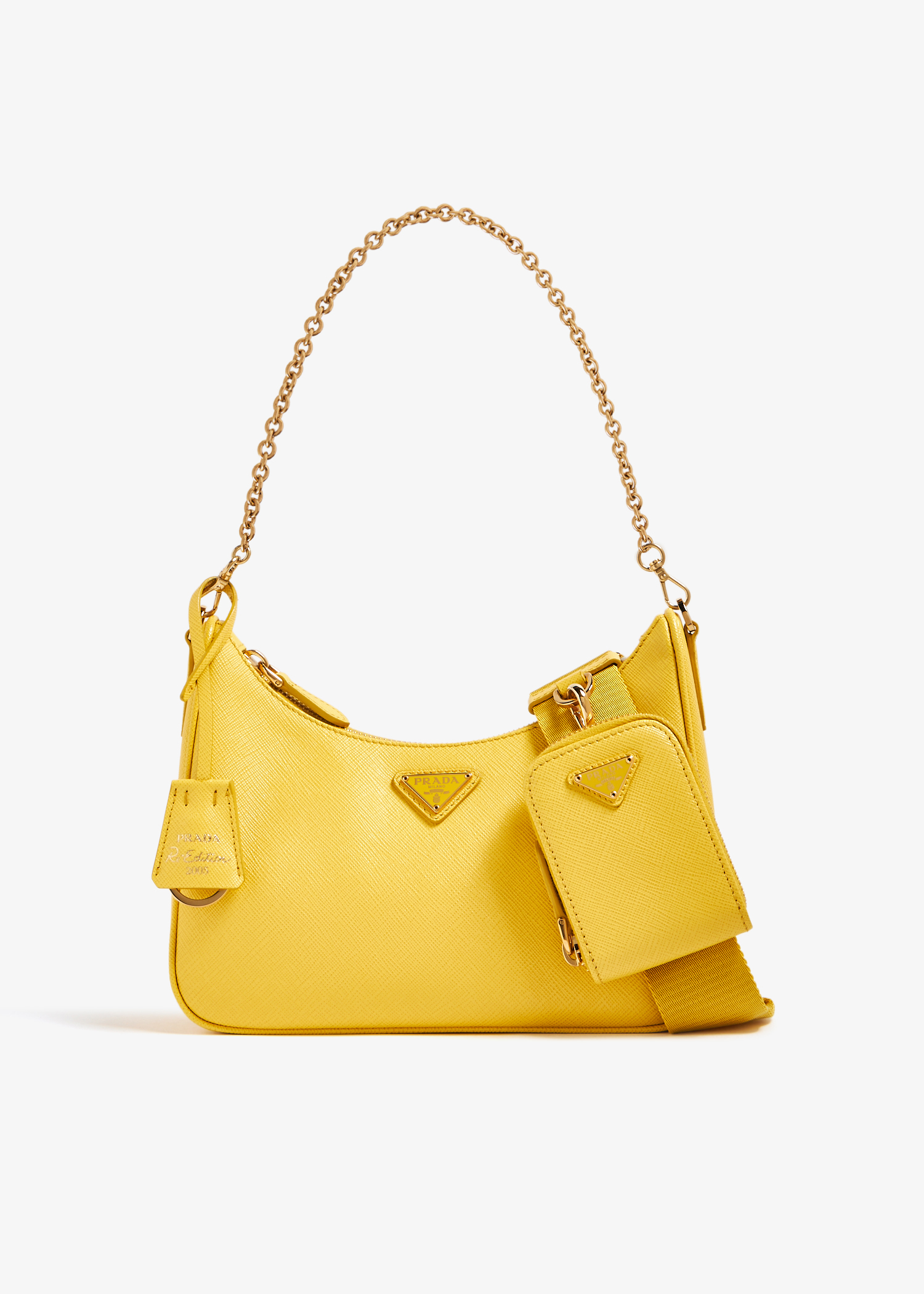 

Re-Edition 2005 Saffiano leather bag, Yellow