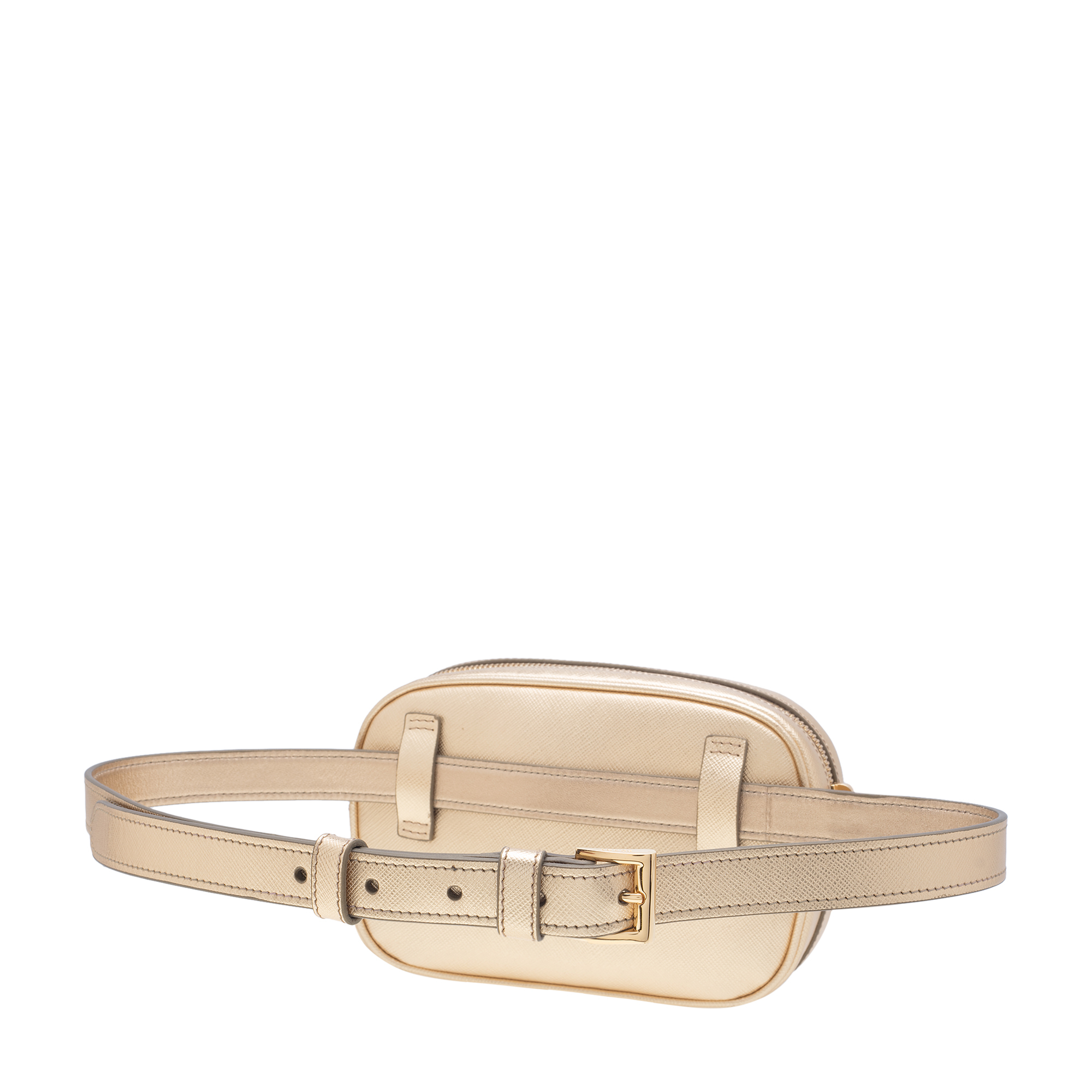 

Saffiano leather belt bag, Gold