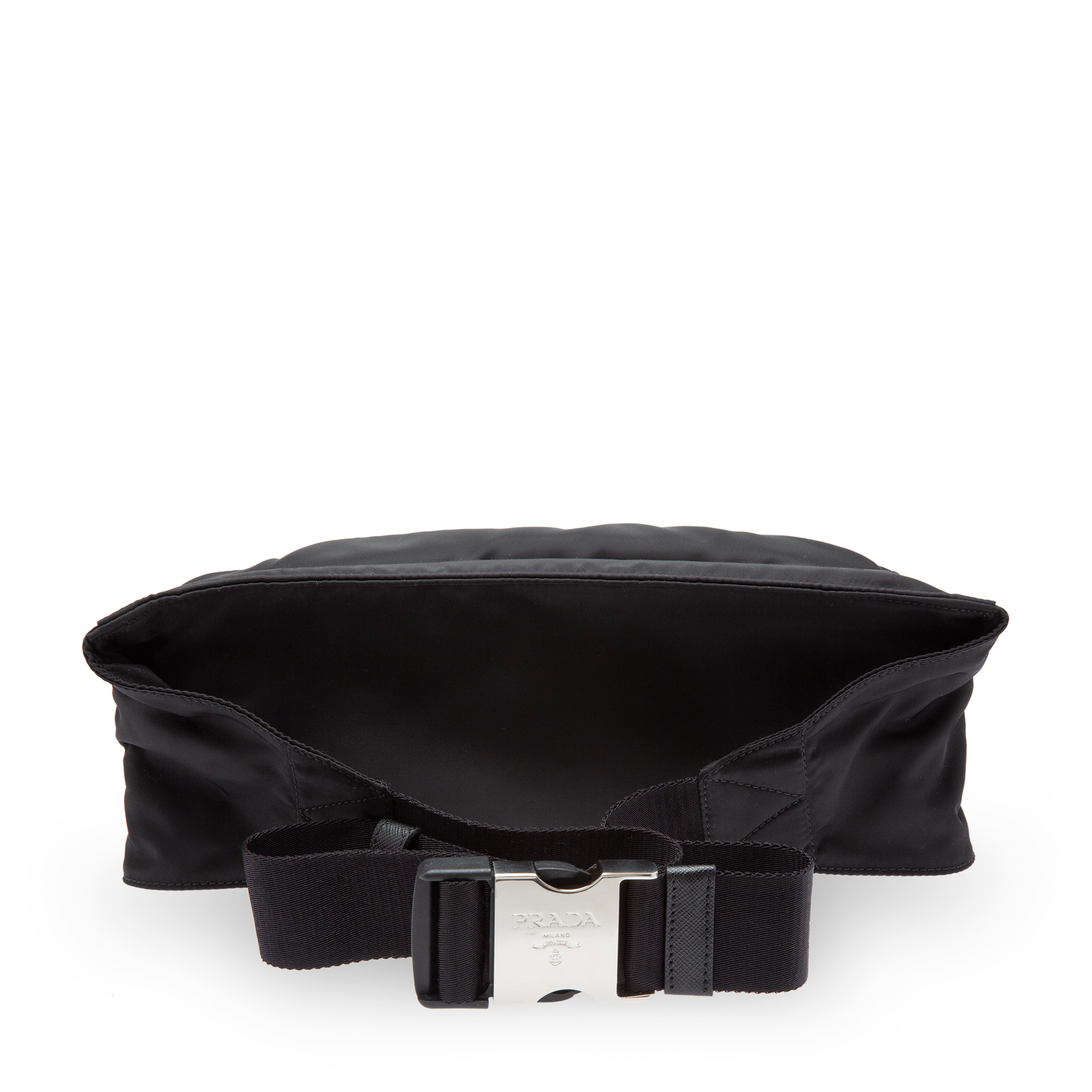 

Fabric and leather belt bag, Black