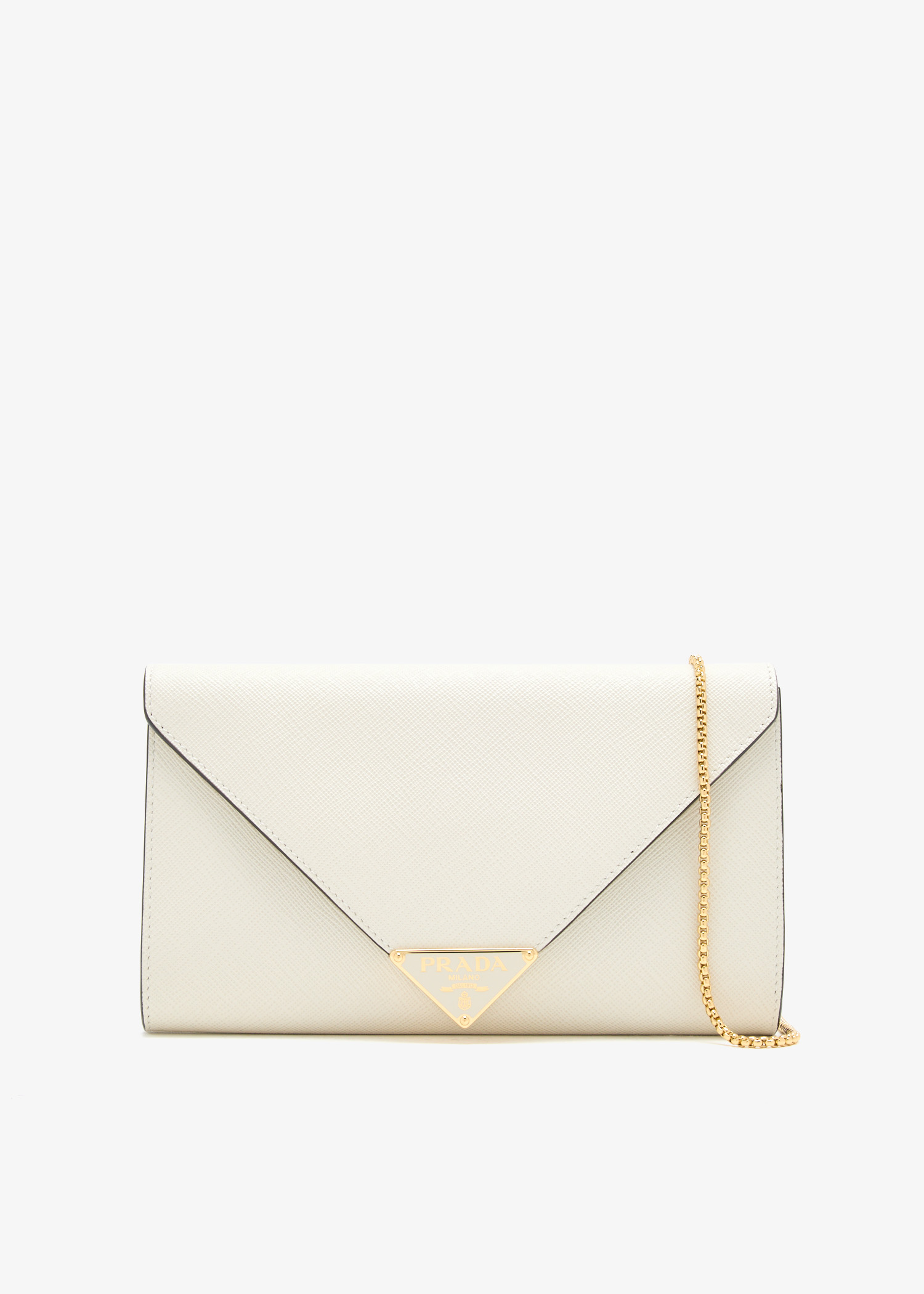

Mini saffiano leather bag, White