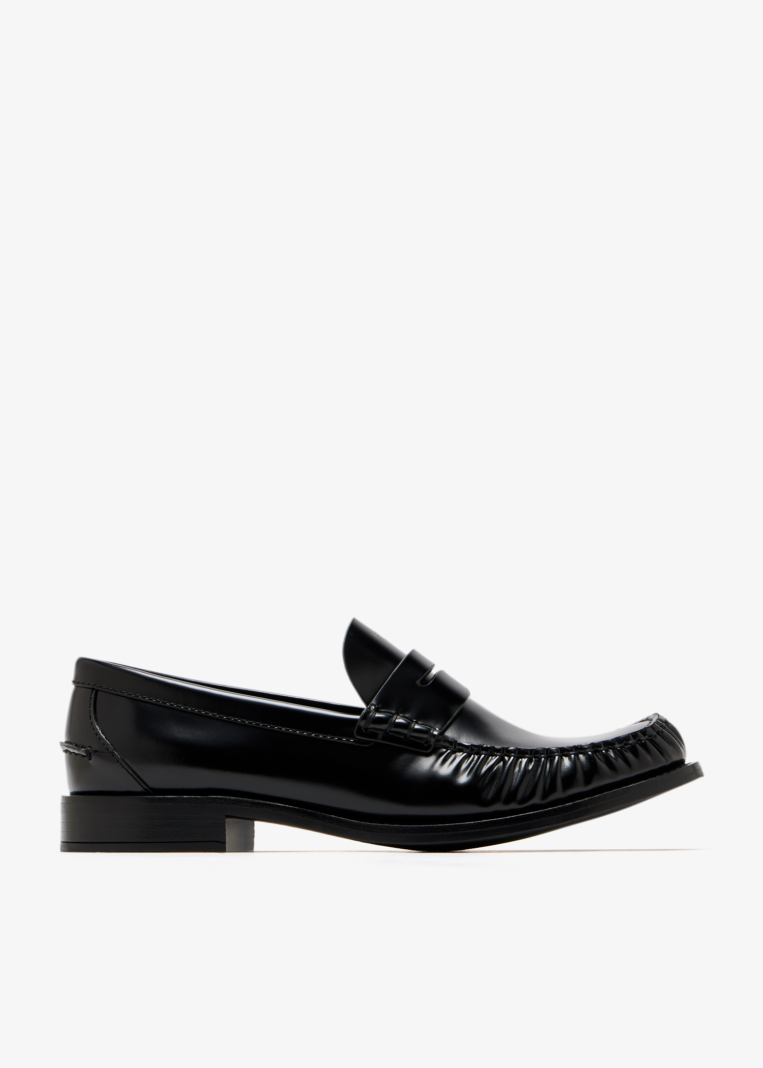 

Brushed leather loafers, Black