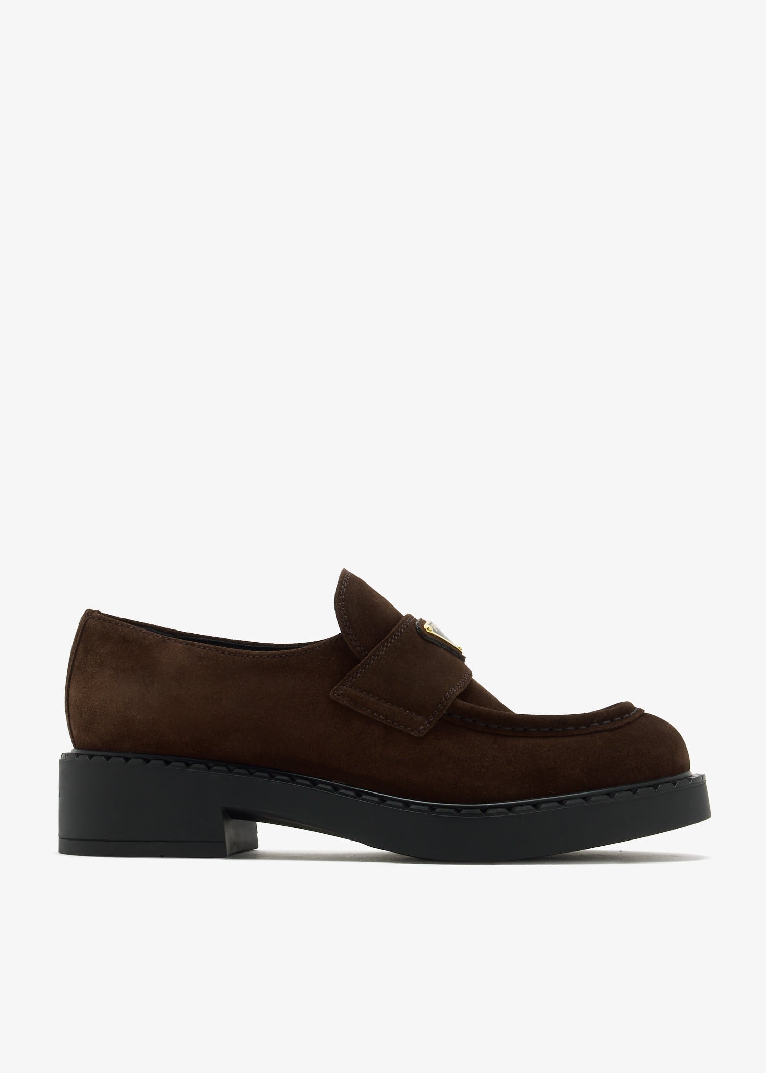

Chocolate suede loafers, Brown