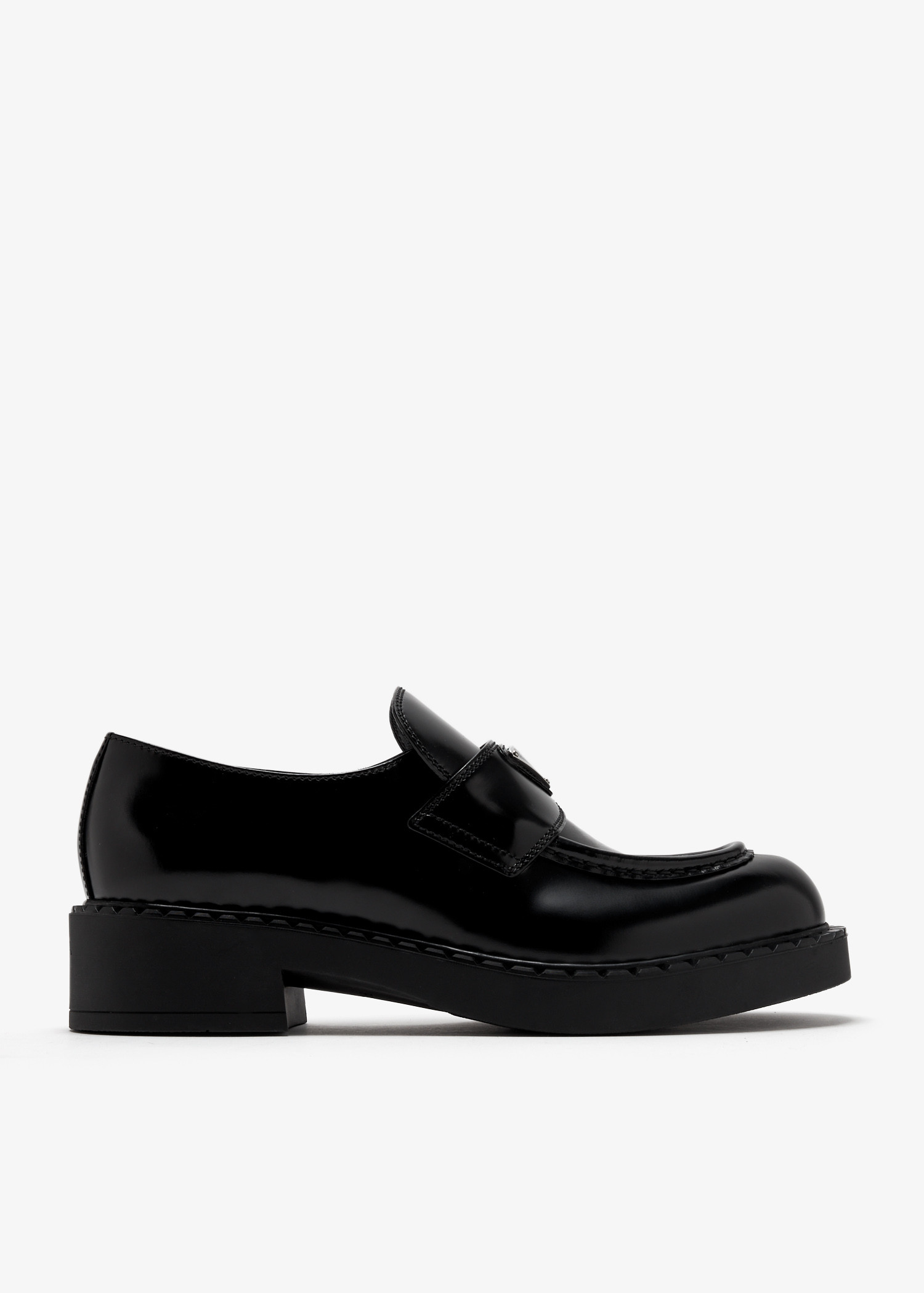 

Chocolate brushed leather loafers, Black