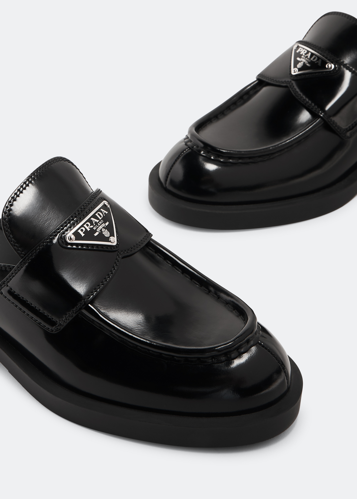 

Brushed leather mules, Black
