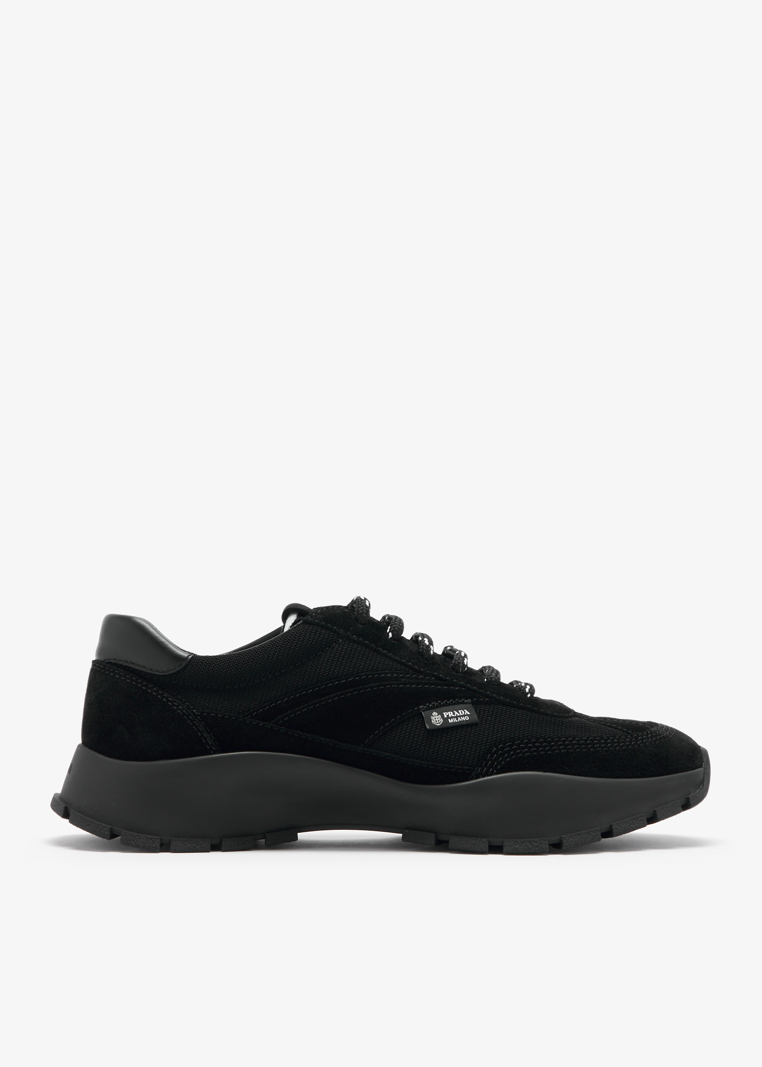 

Mesh fabric and suede sneakers, Black