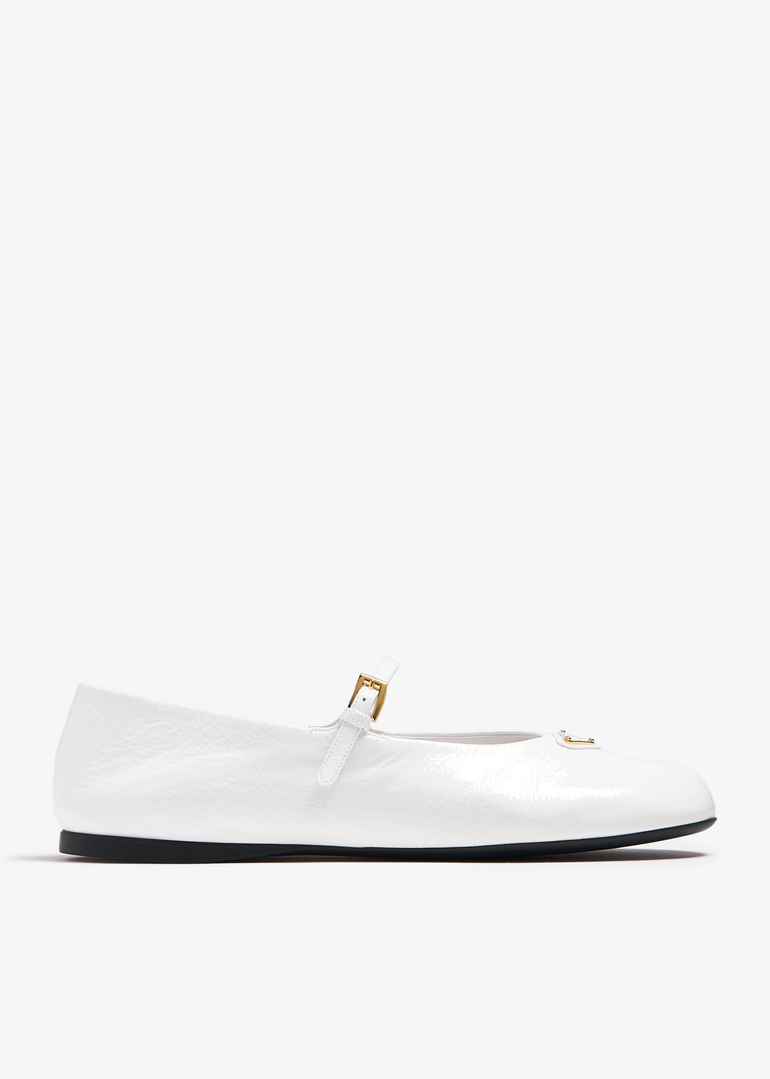 

Patent leather ballerinas, White