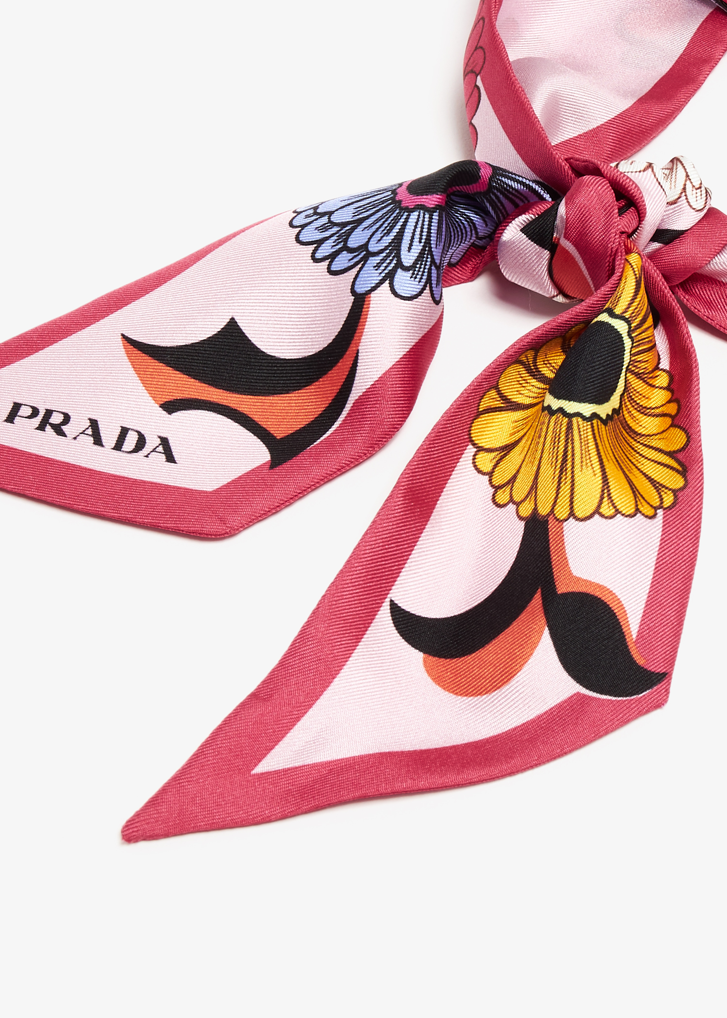 

Printed silk twill scarf, Pink