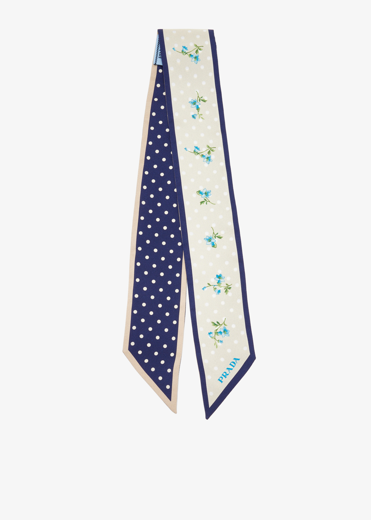 

Printed silk twill skinny scarf