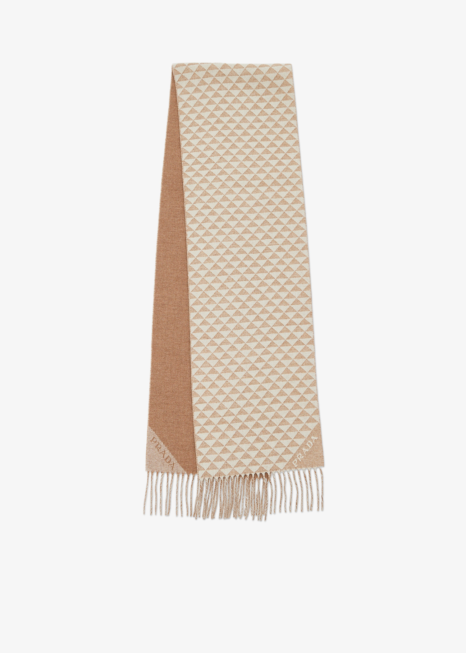 

Symbole double wool and cashmere scarf, Beige
