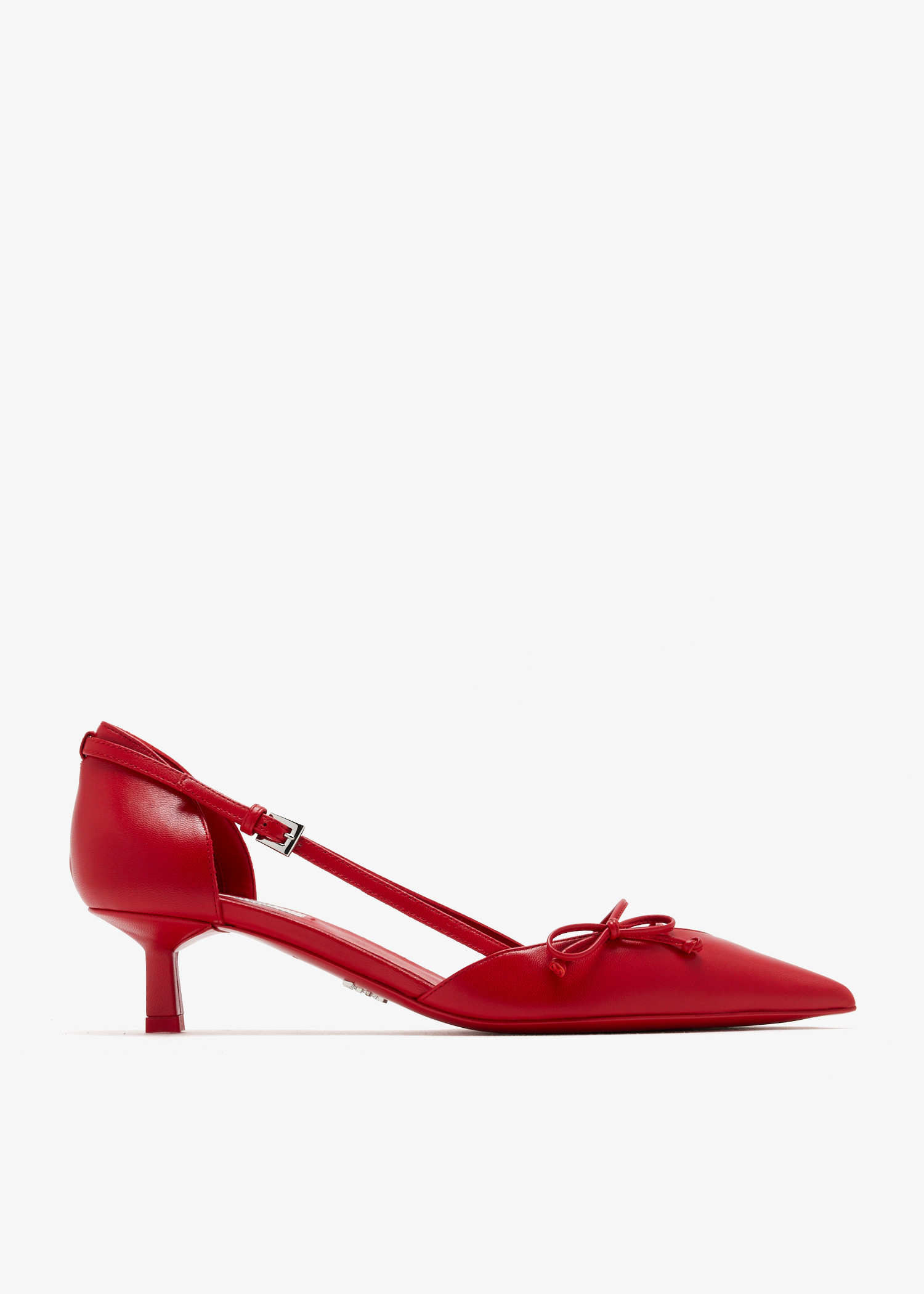 

Bow leather pumps, Red
