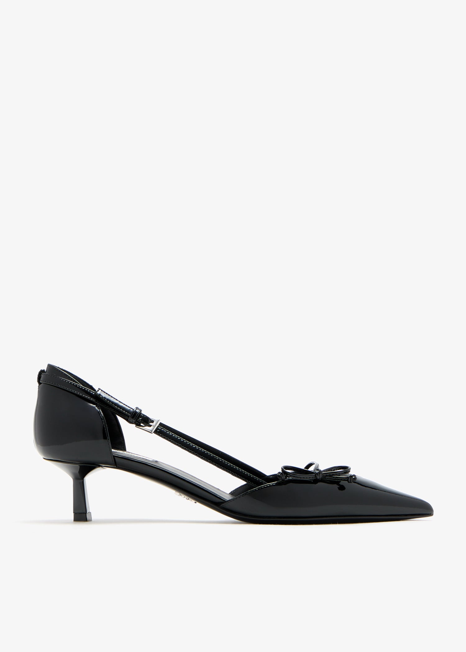 

Bow patent leather pumps, Black