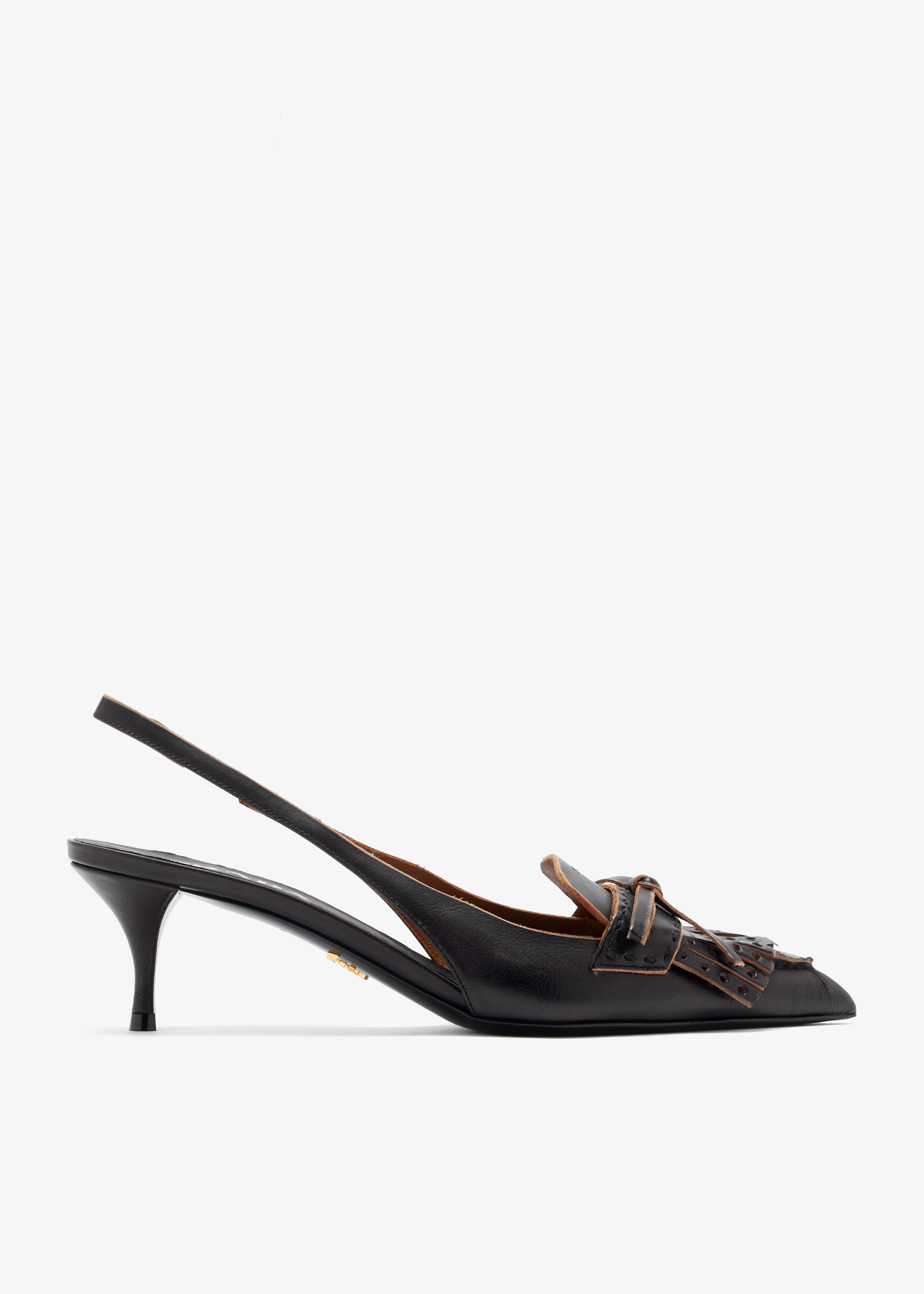 

Leather slingback pumps, Black