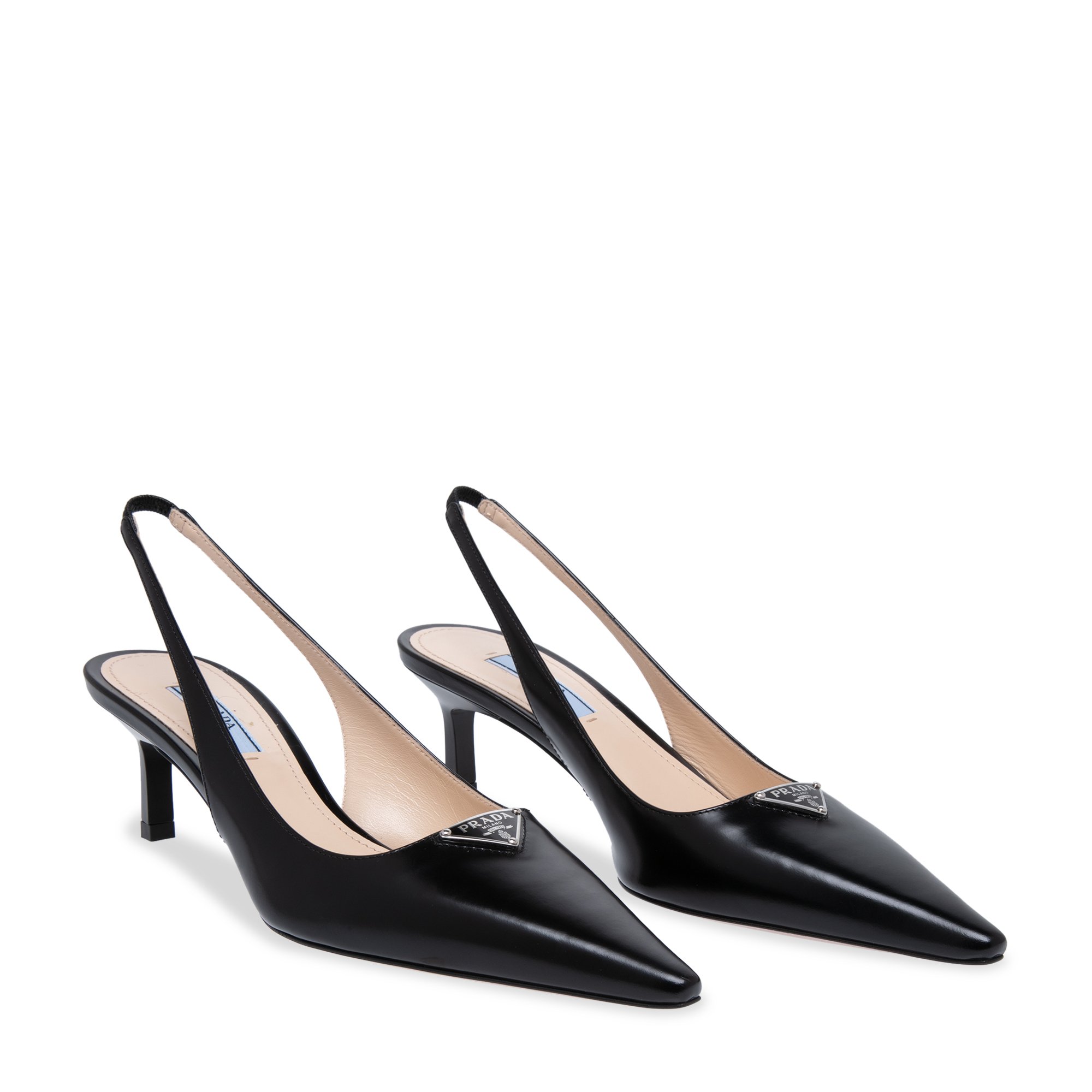 

Leather slingback pumps, Black