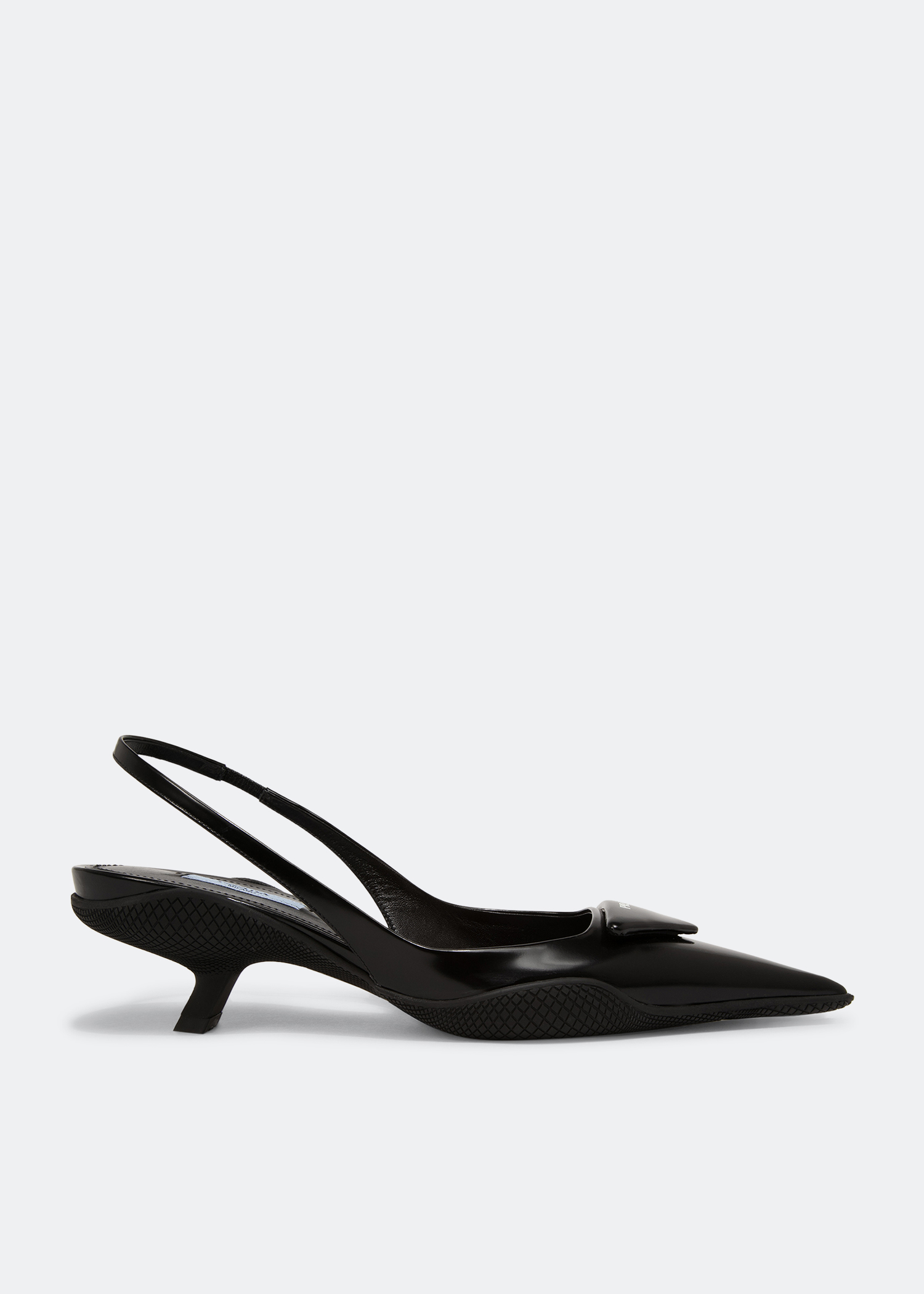 

Brushed leather slingback pumps, Black