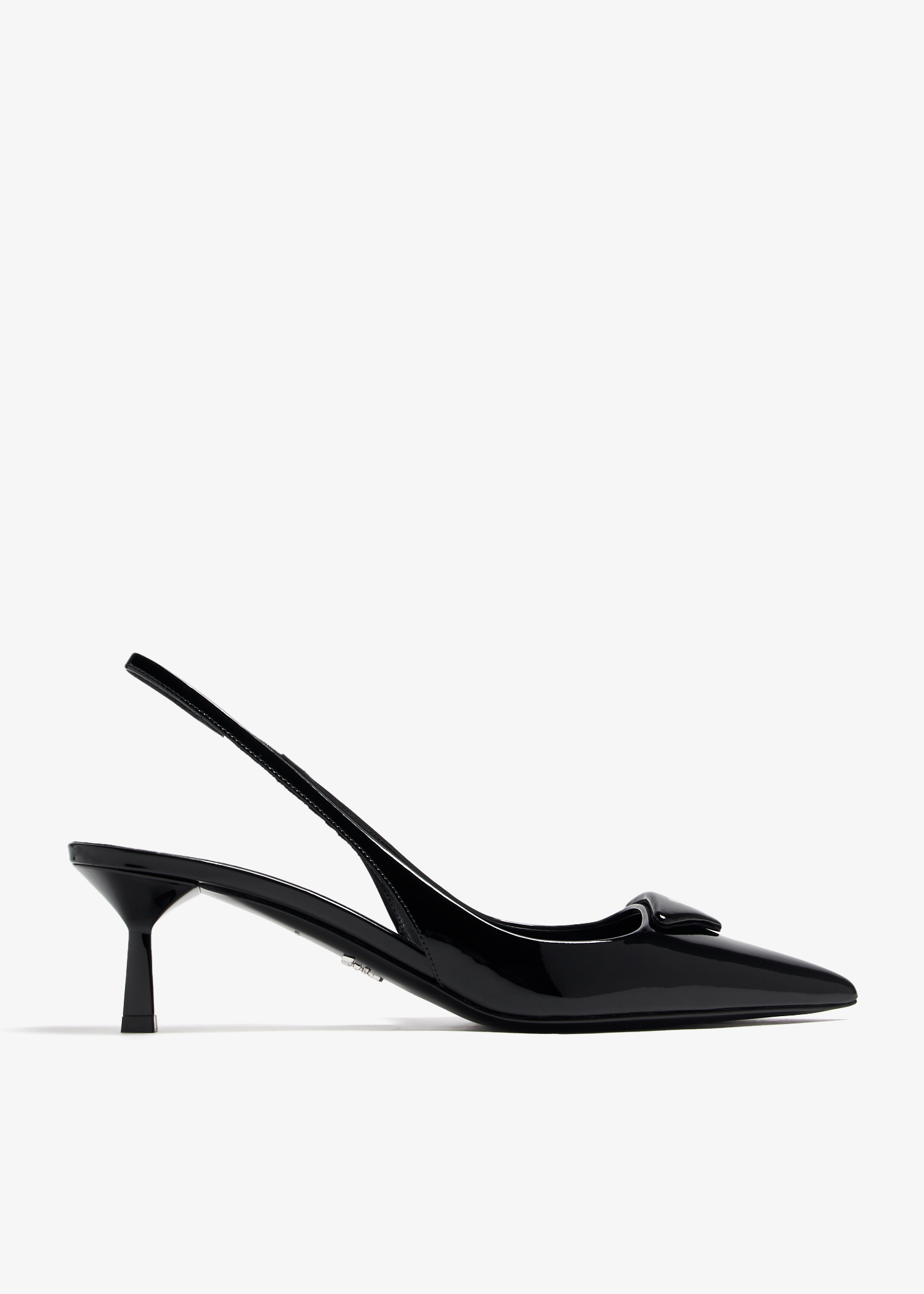 

Patent leather slingback pumps, Black