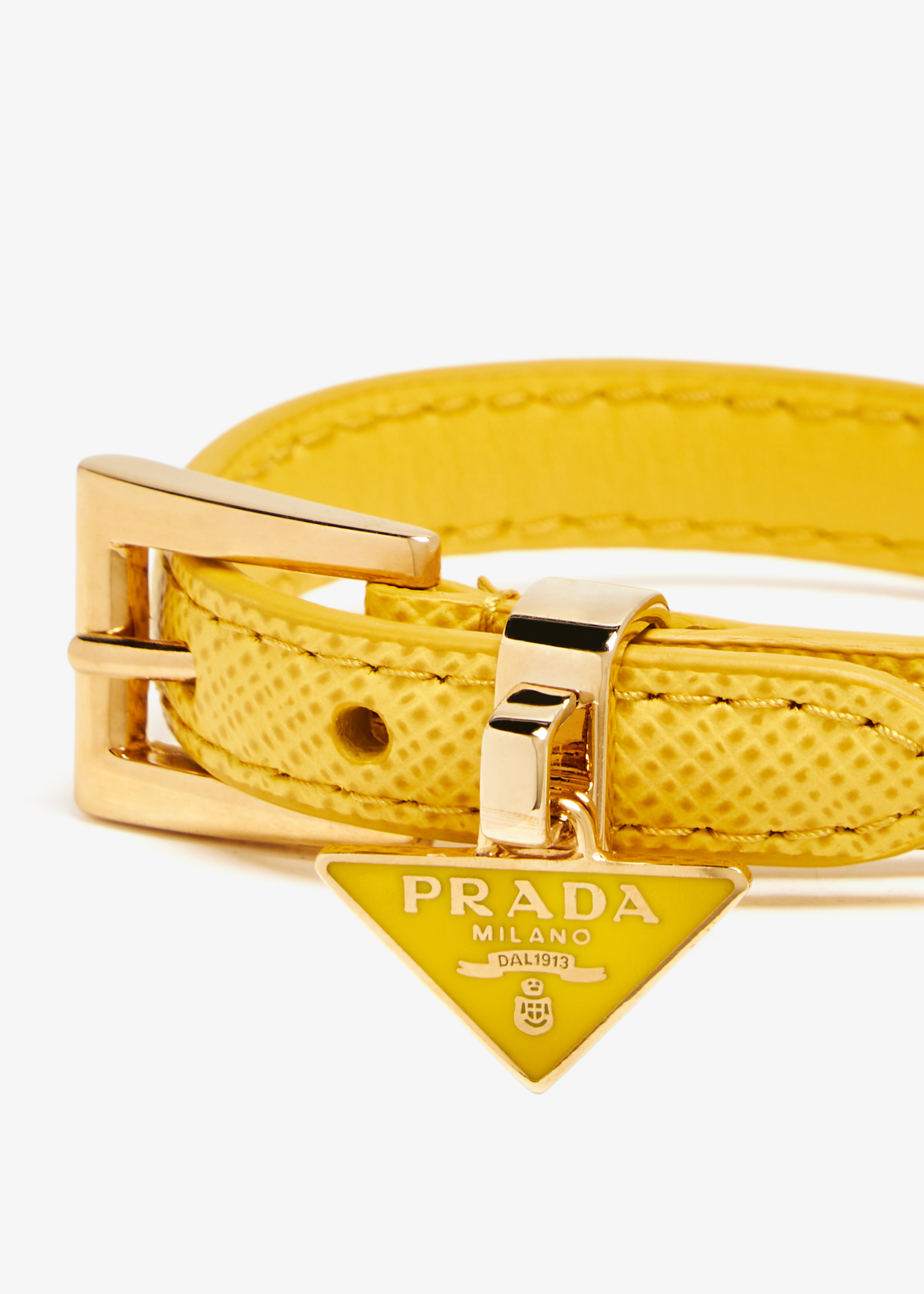 

Saffiano leather bracelet, Yellow