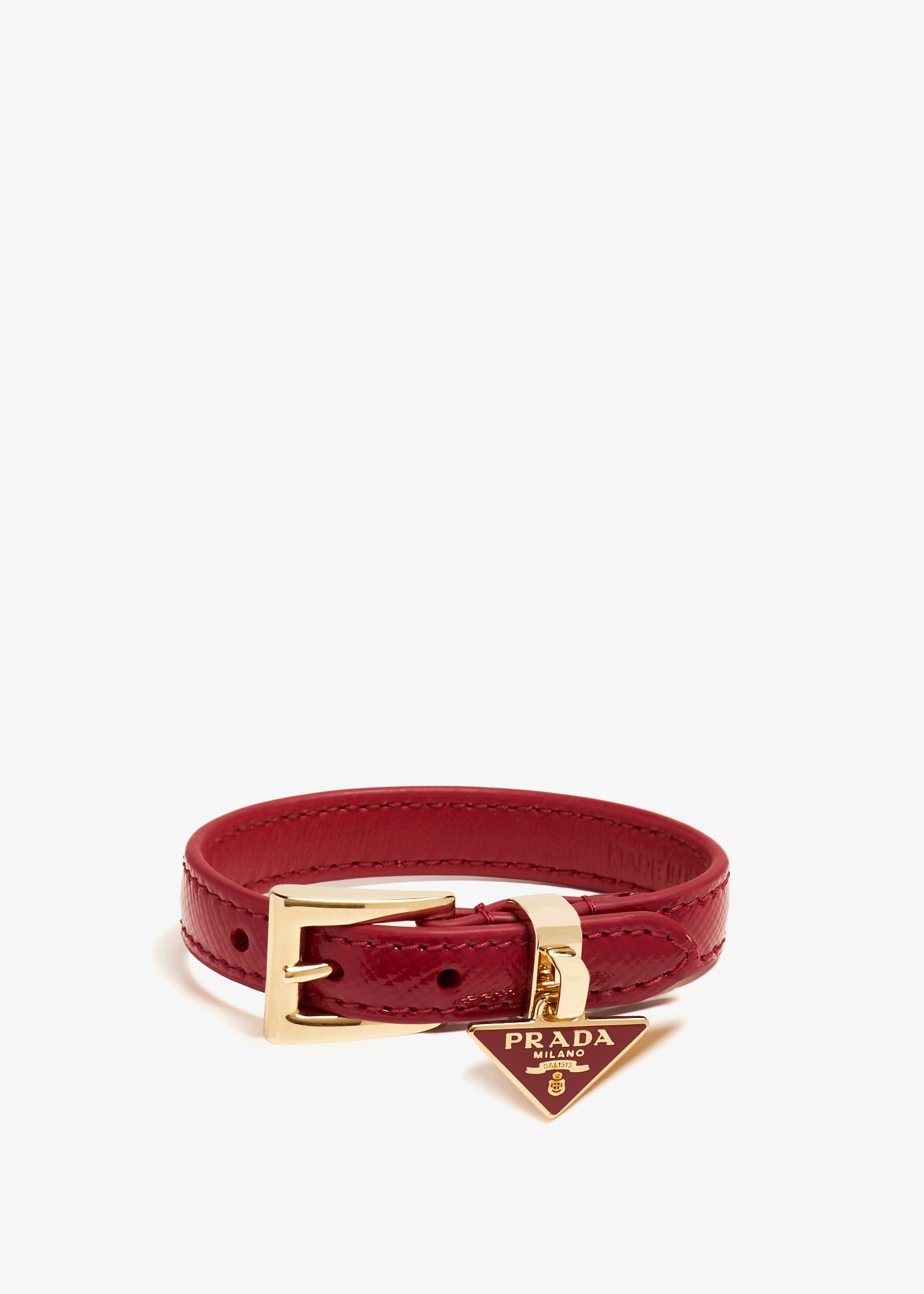 

Saffiano patent leather bracelet, Red