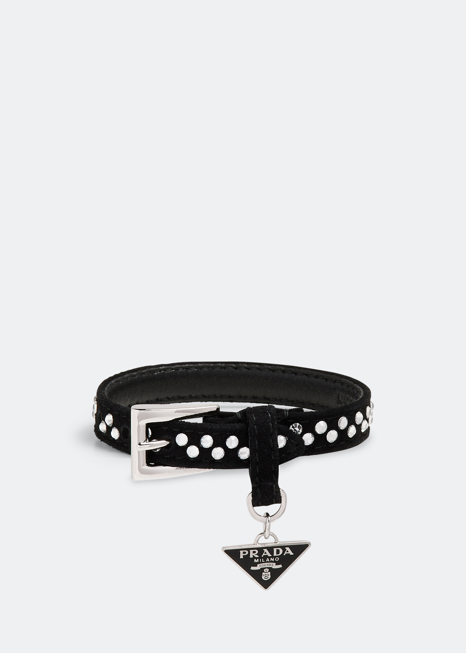 

Suede crystal bracelet, Black